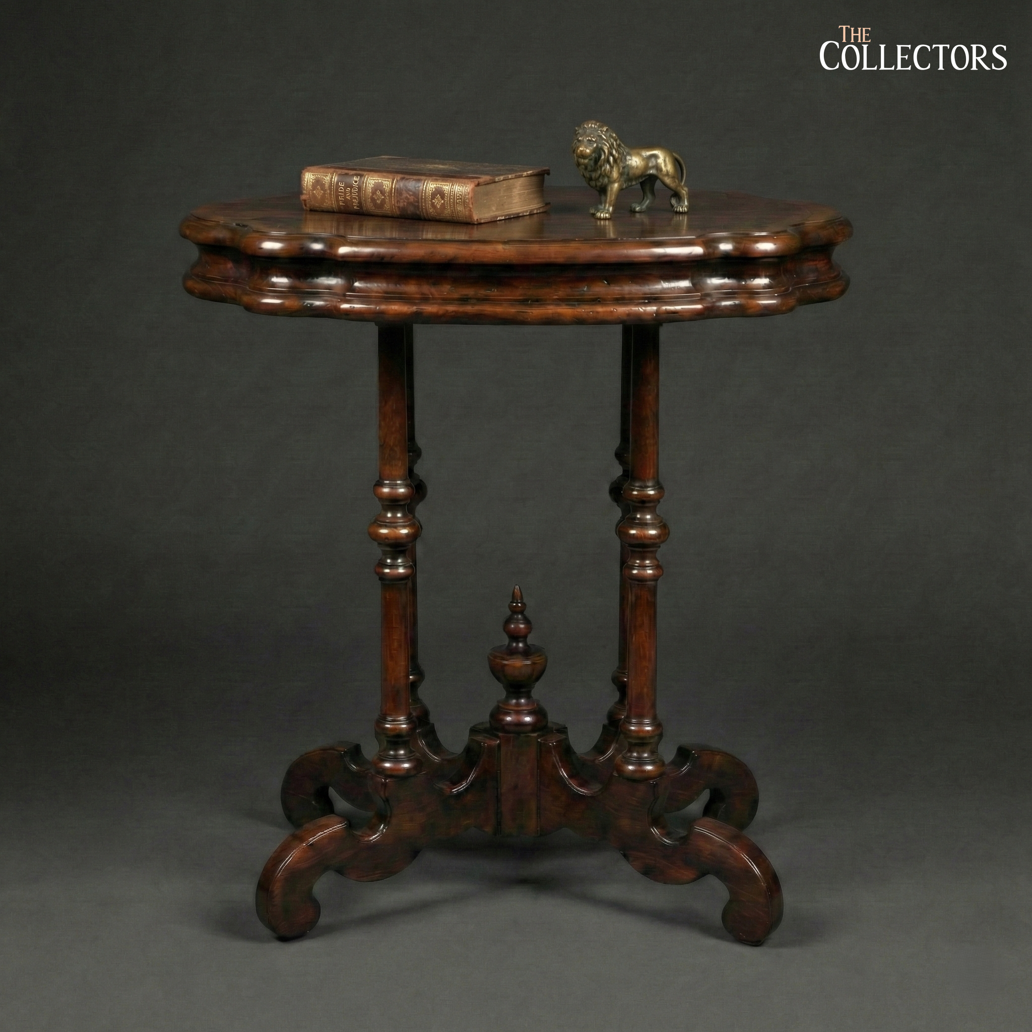 The English Victorian Scallop-Top Pedestal Table — image 1