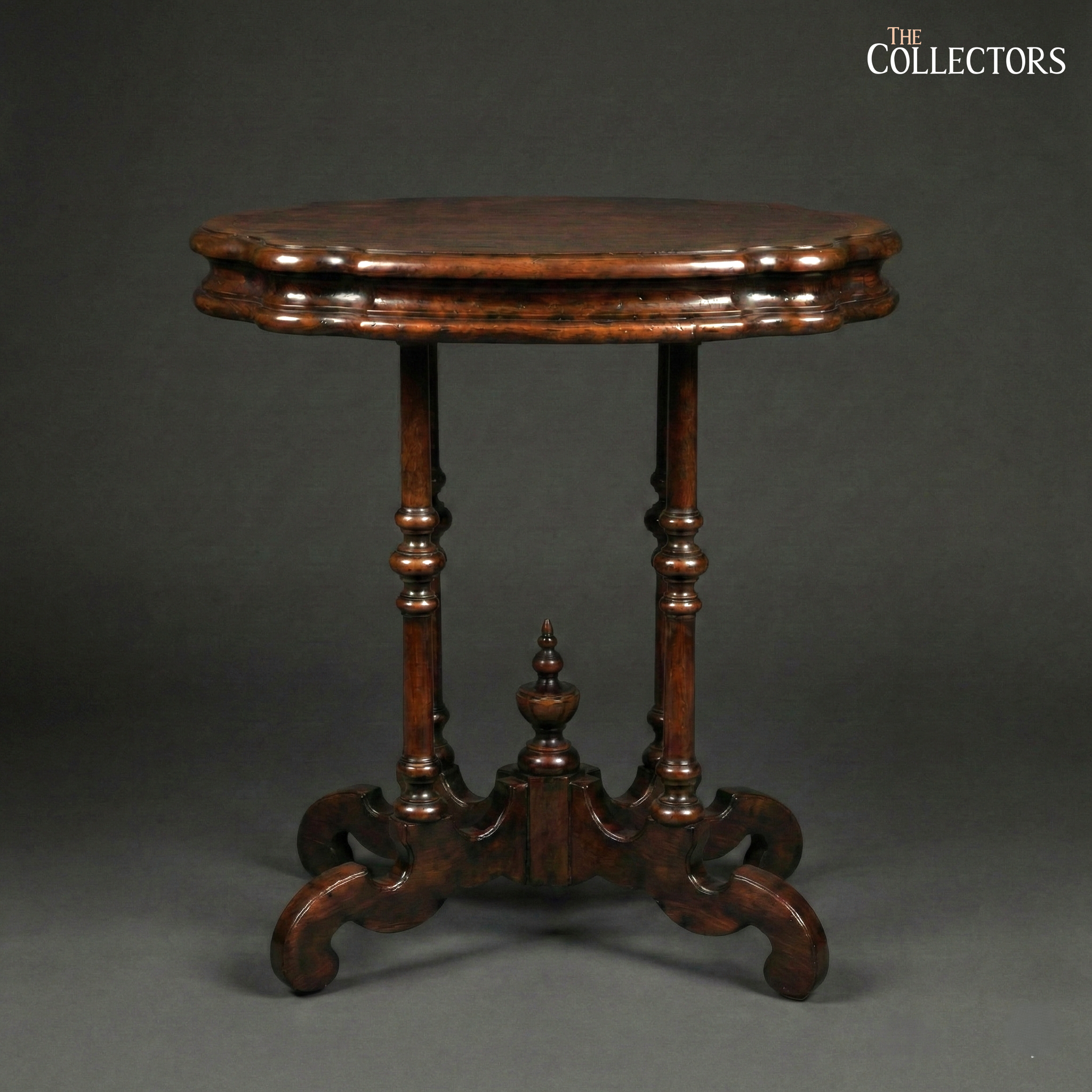The English Victorian Scallop-Top Pedestal Table — image 2