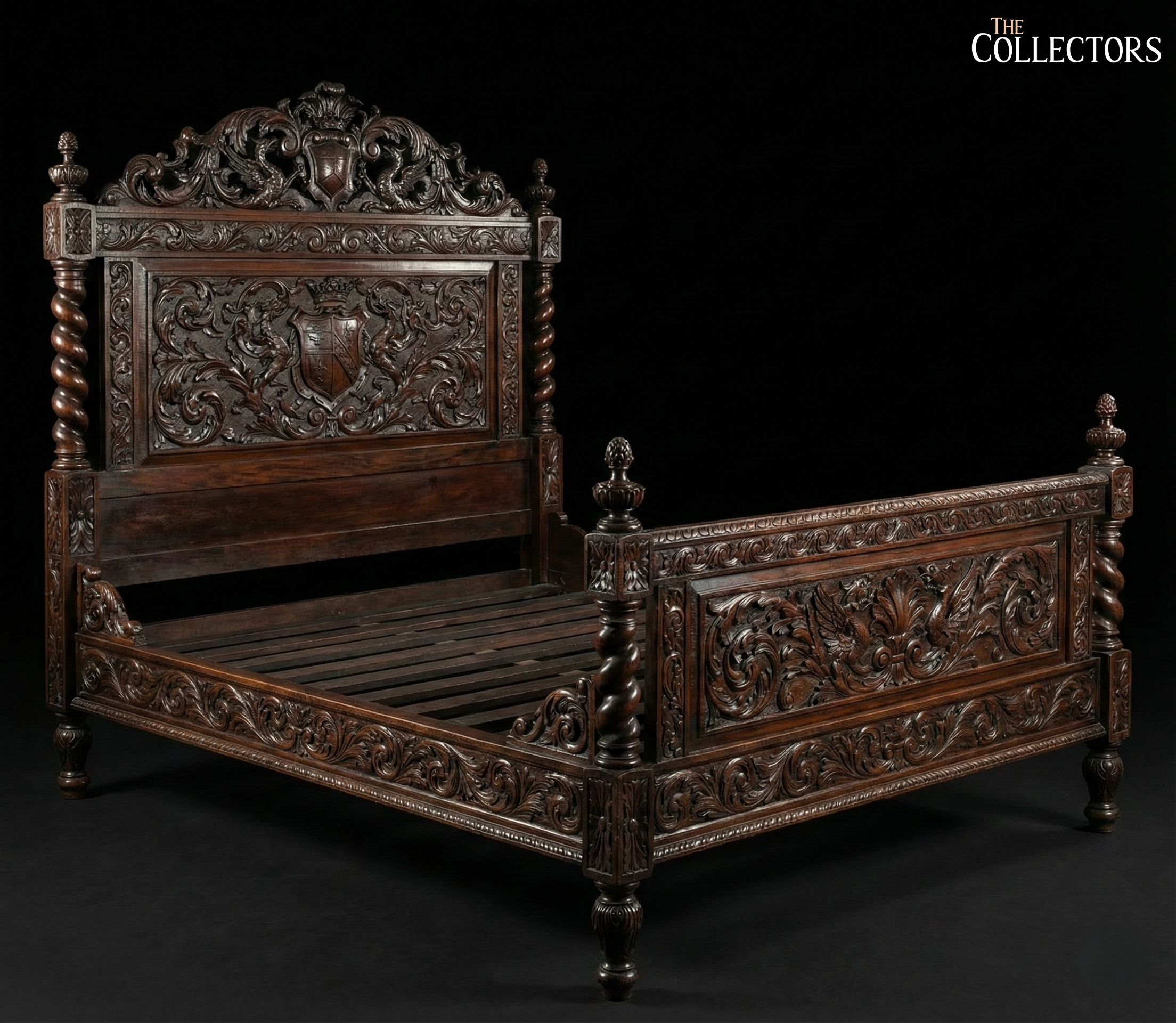The Imperial Crest Carved Teak Bed — image 2