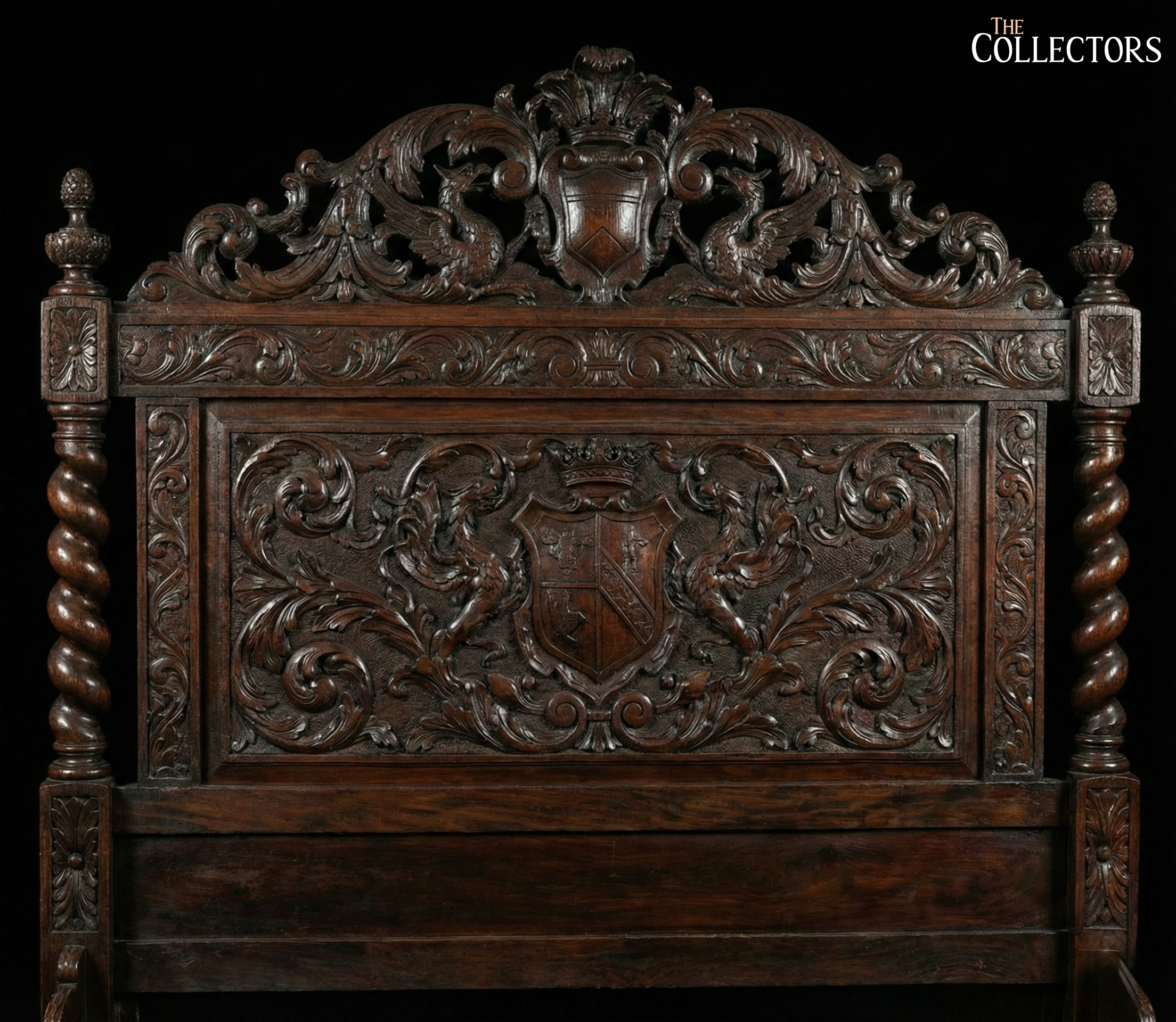 The Imperial Crest Carved Teak Bed — image 3