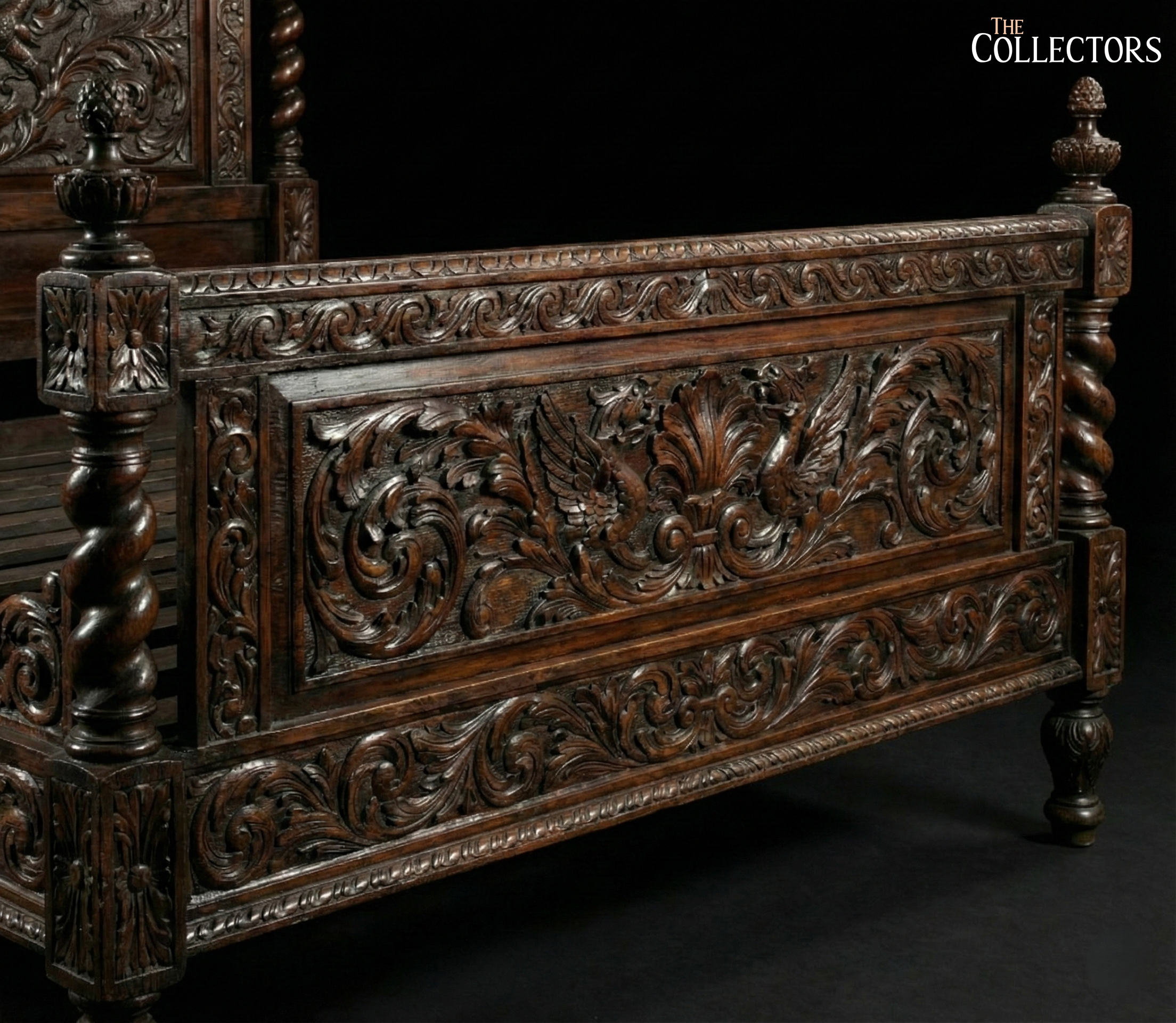 The Imperial Crest Carved Teak Bed — image 4