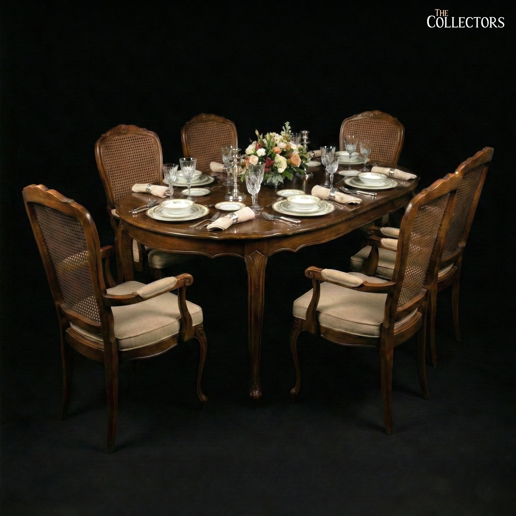 The Louis XV Provincial Cane-Back Dining Ensemble — image 1