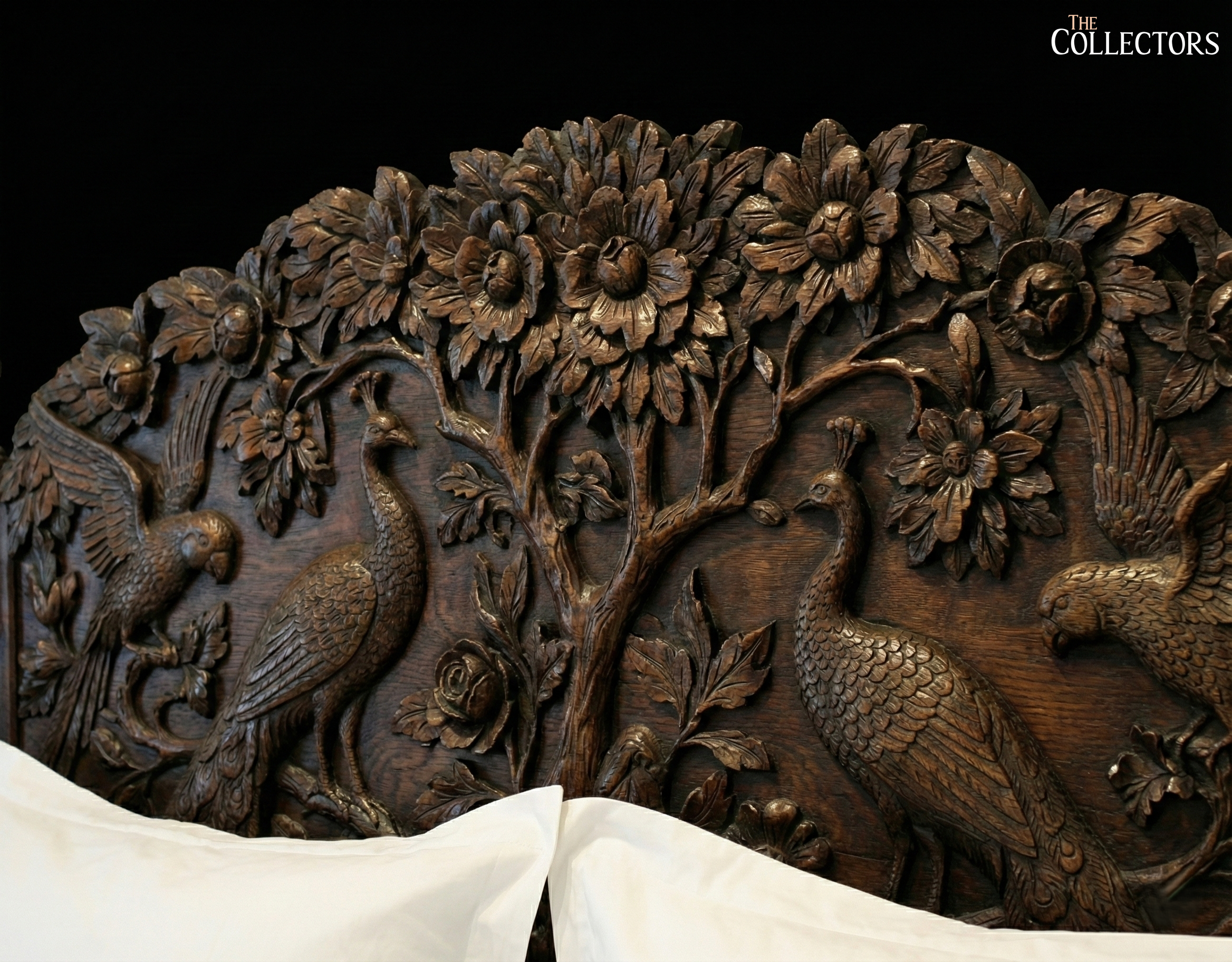 The Maharaja’s Aviary - Hand Carved Royal Peacock Bed — image 3