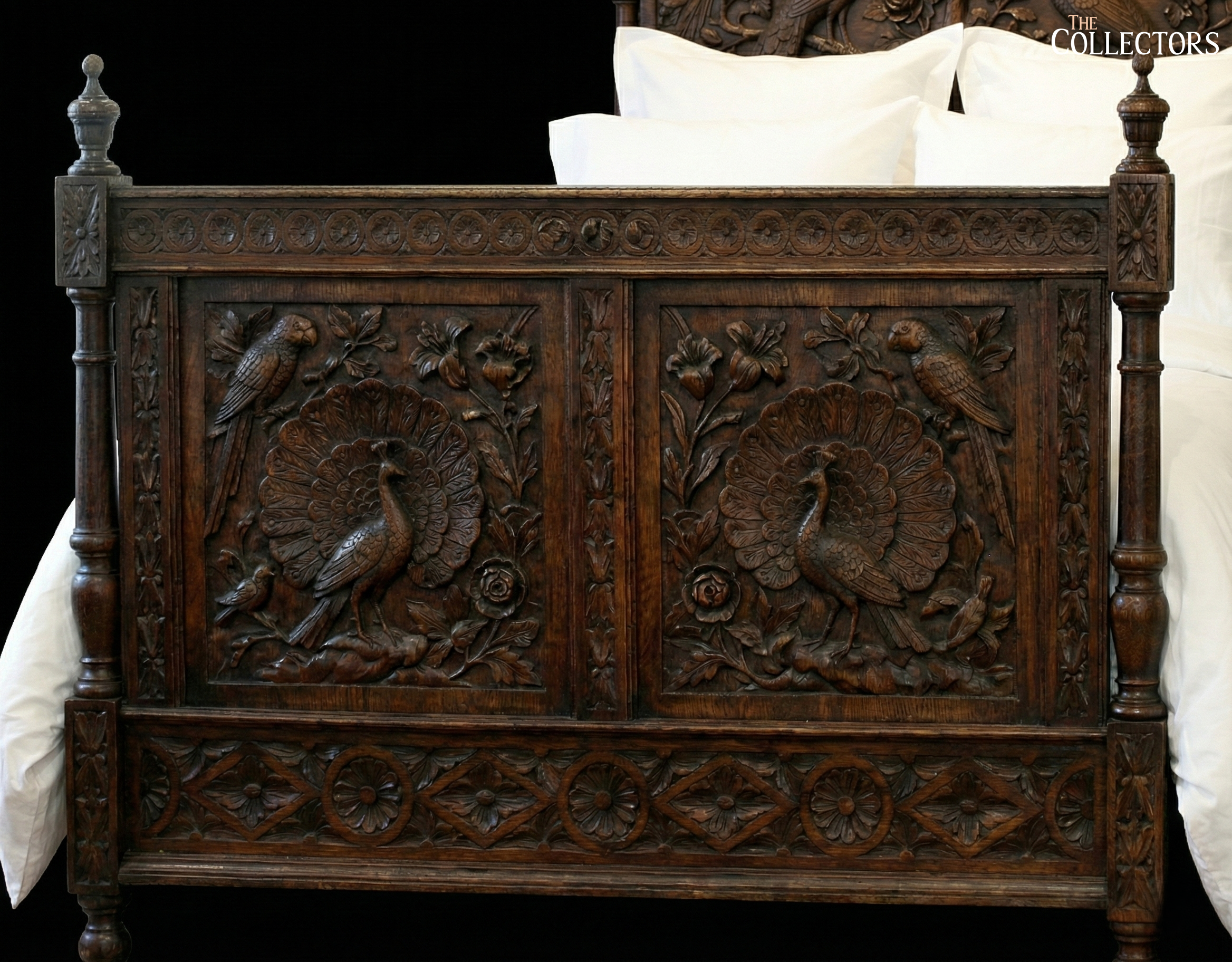 The Maharaja’s Aviary - Hand Carved Royal Peacock Bed — image 4