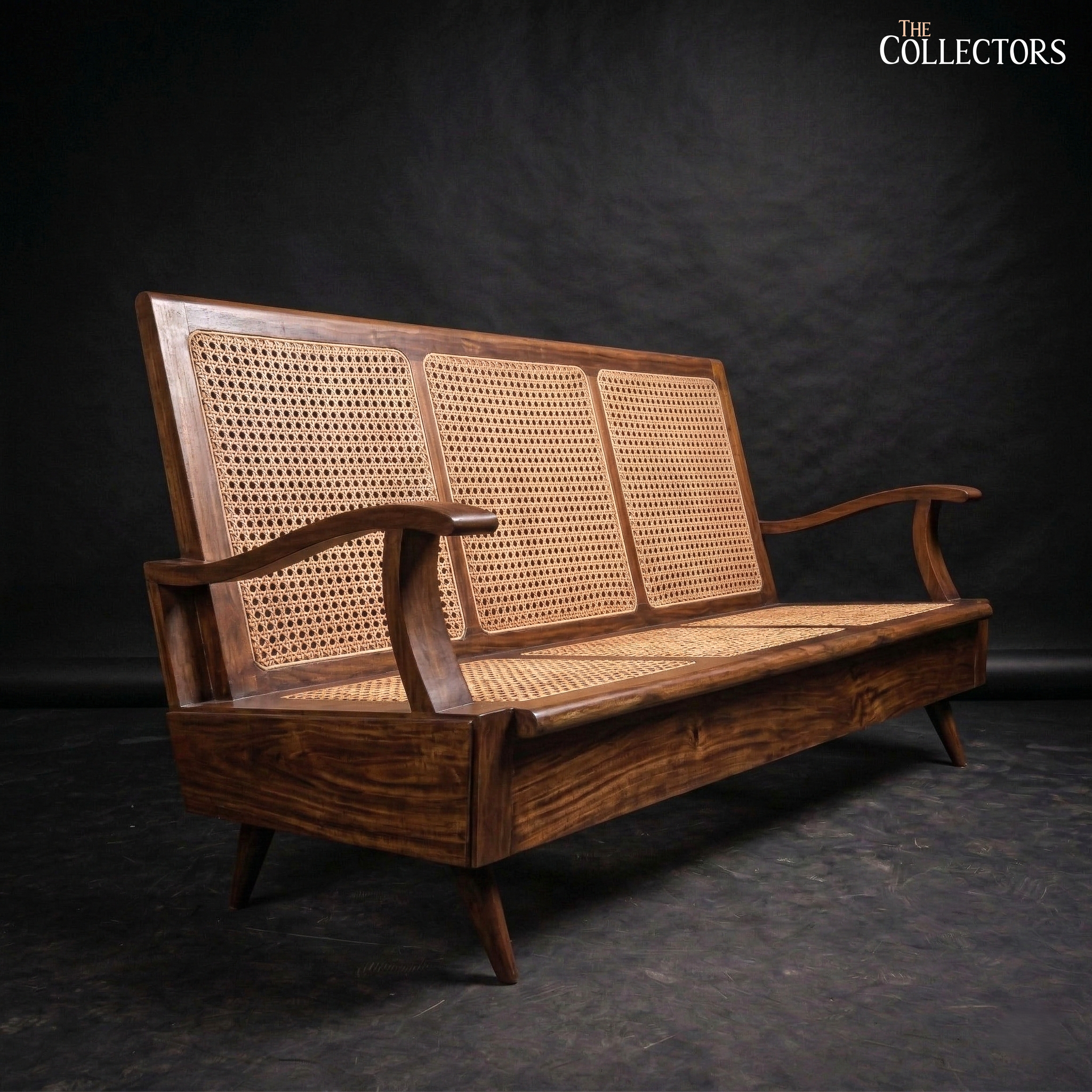 The Matunga Art Deco Cane Lounge Sofa — image 3