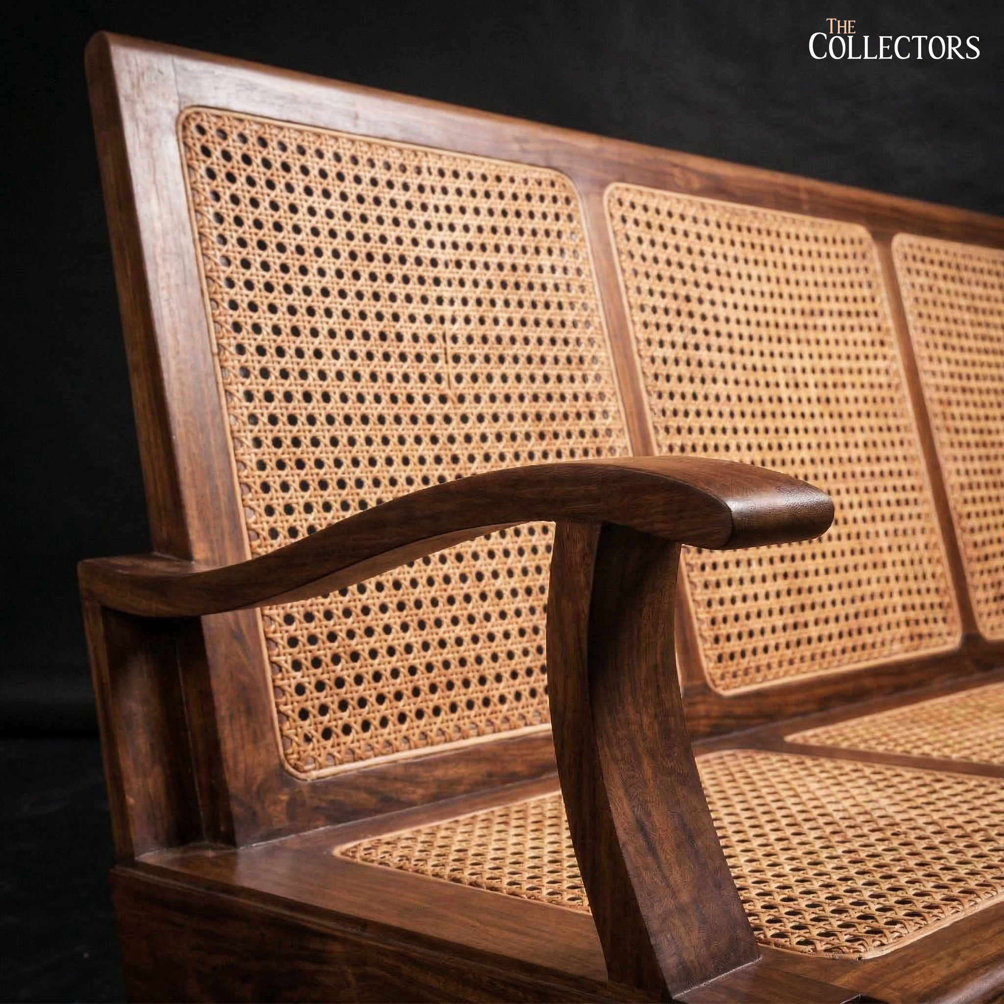 The Matunga Art Deco Cane Lounge Sofa — image 4