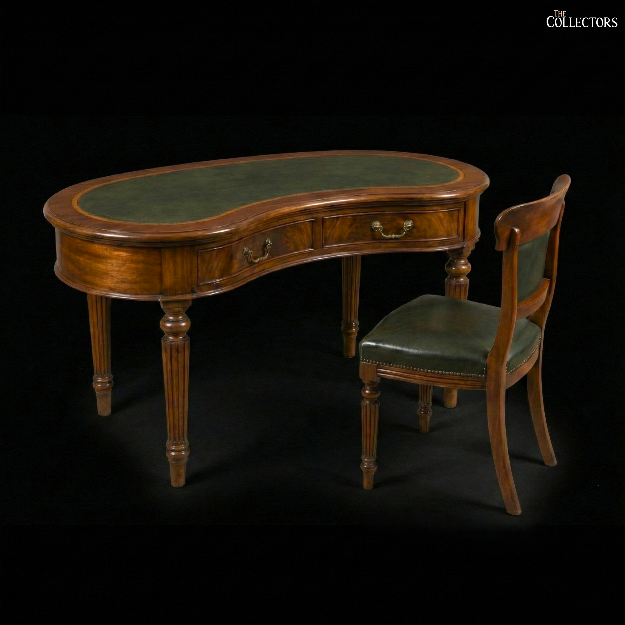 The Regency Kidney-Desk & Leather Companion Chair — image 1