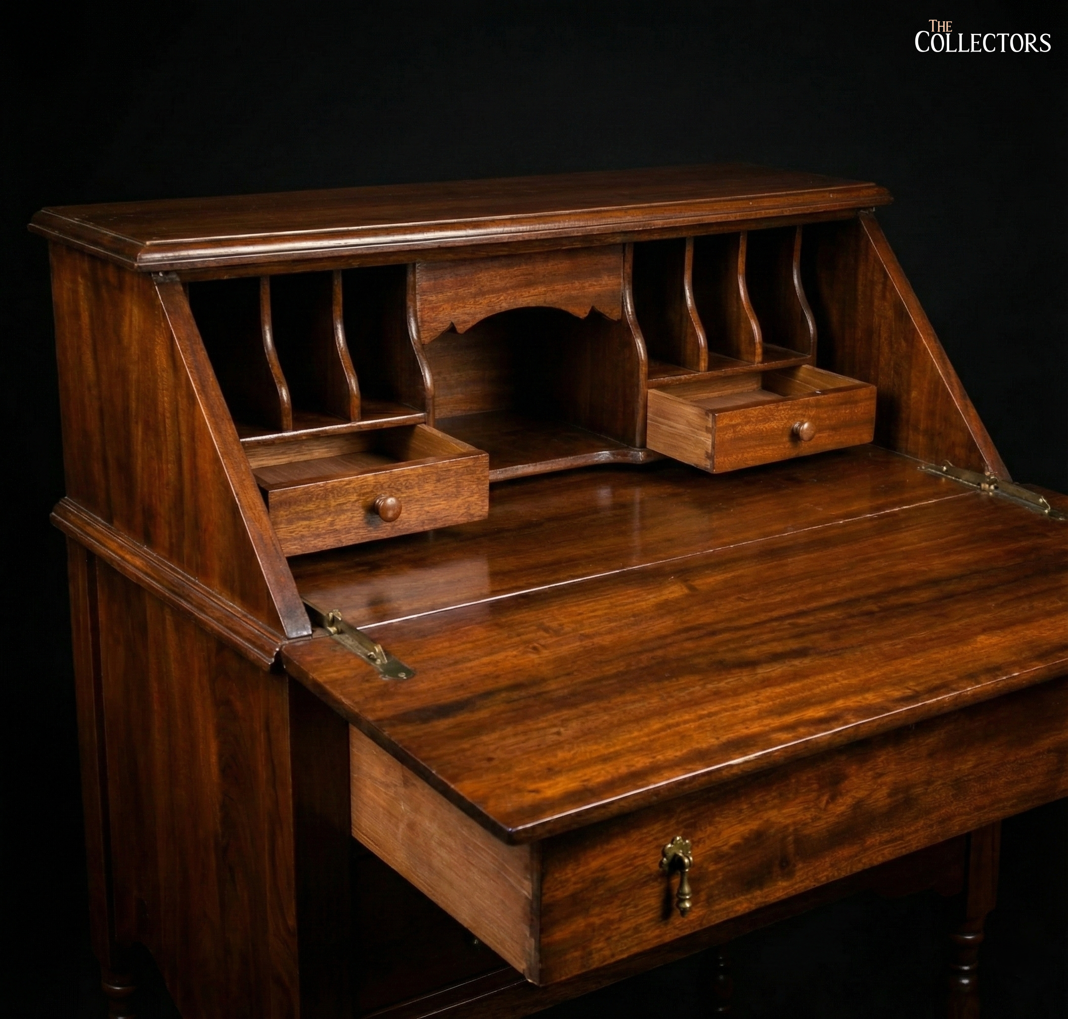The Regency Scribe’s Drop-Front Bureau & Sabre-Back Chair Ensemble — image 3