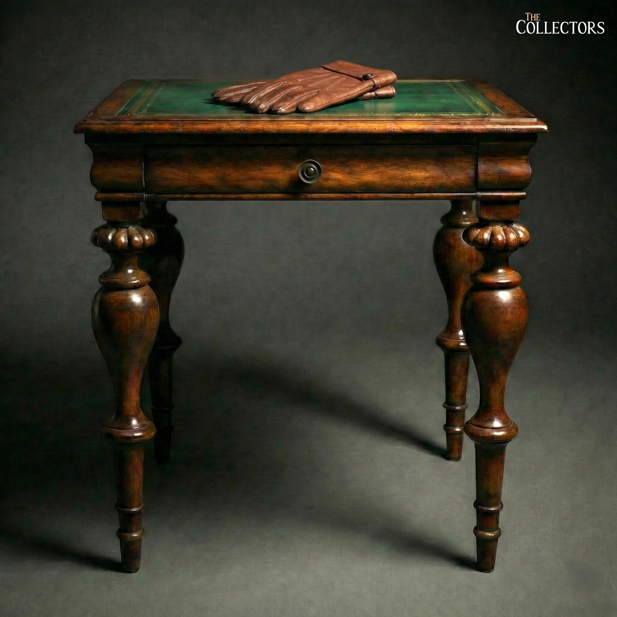 The St James’s Club Green-Leather Side Table — image 1