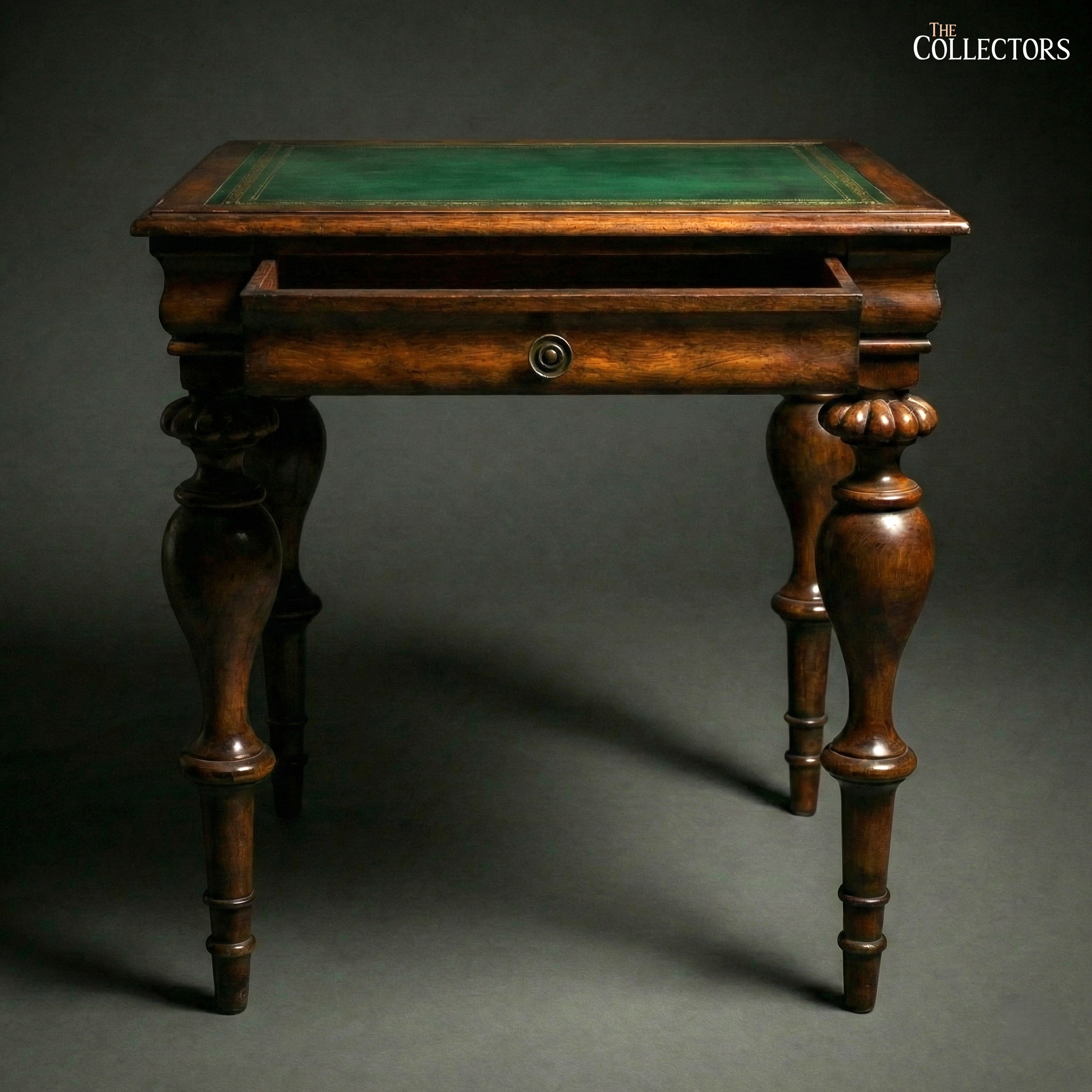 The St James’s Club Green-Leather Side Table — image 3