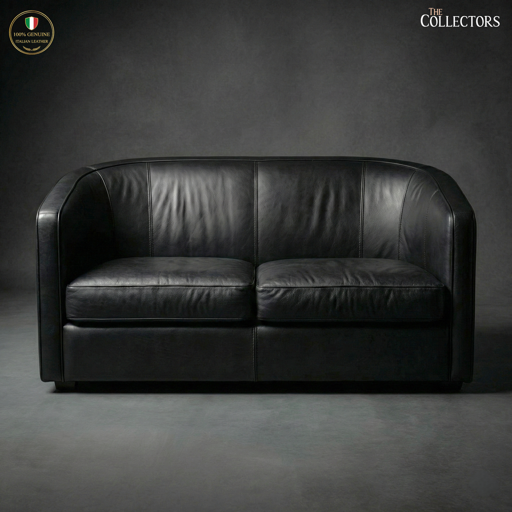 Turin Moderne Art Deco Leather Sofa — image 1