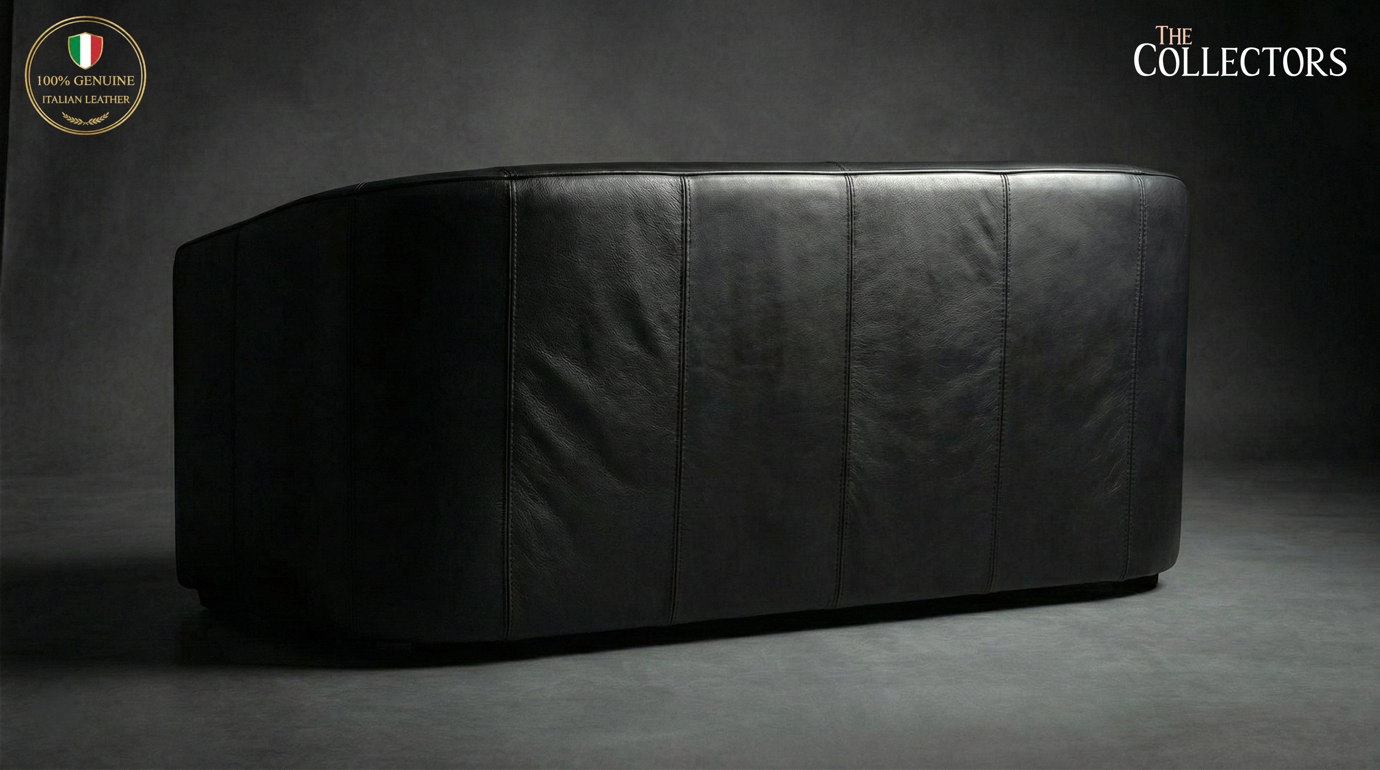 Turin Moderne Art Deco Leather Sofa — image 4