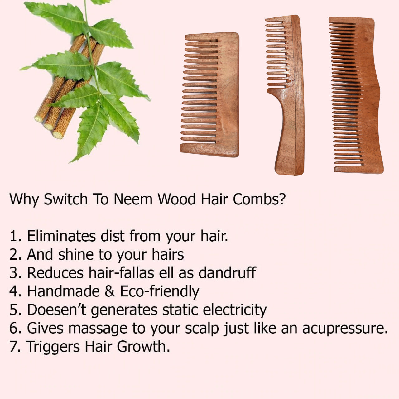 Neem Wood Comb Set — image 5