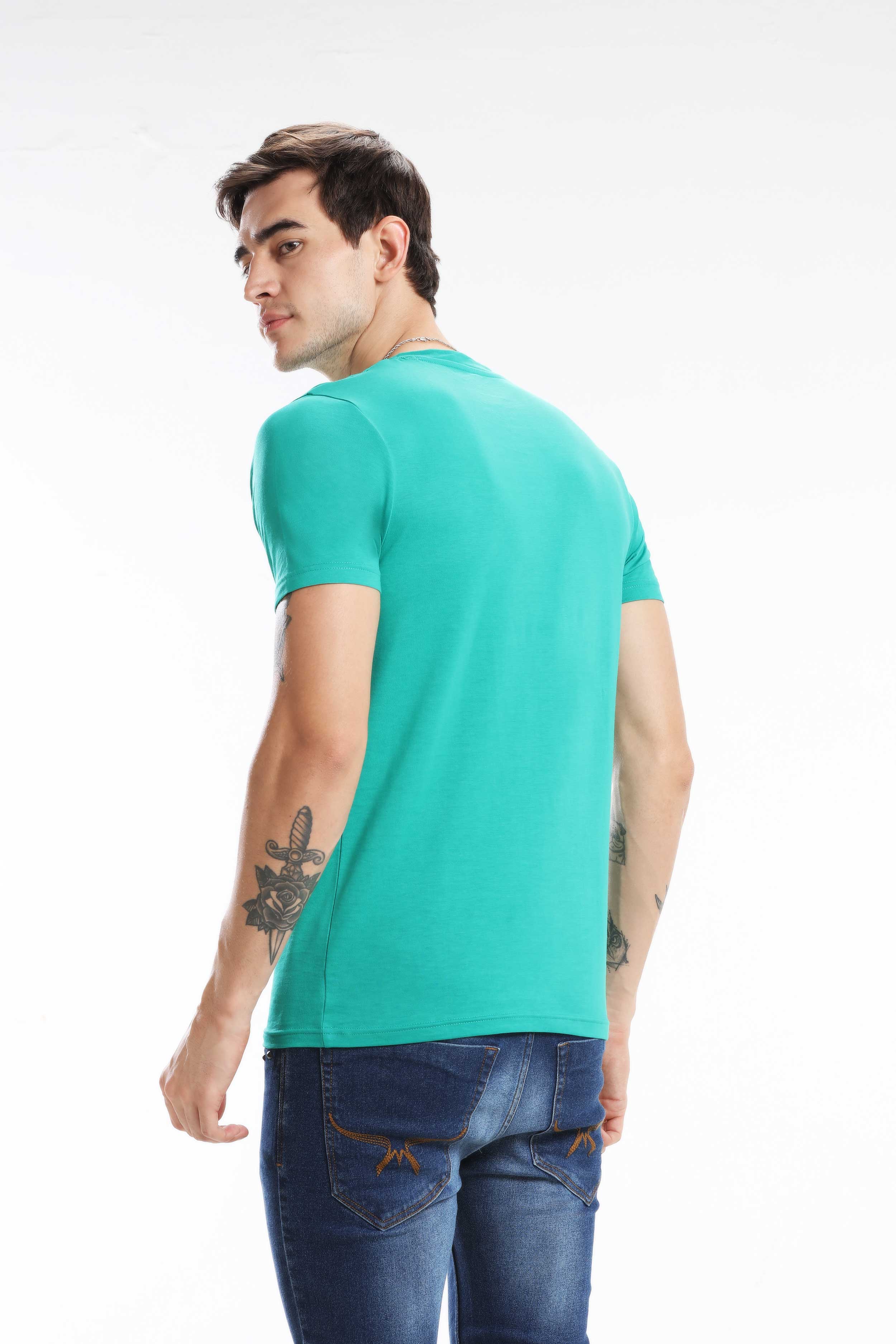Pima Cotton Men T Shirt - Dark Green — image 4