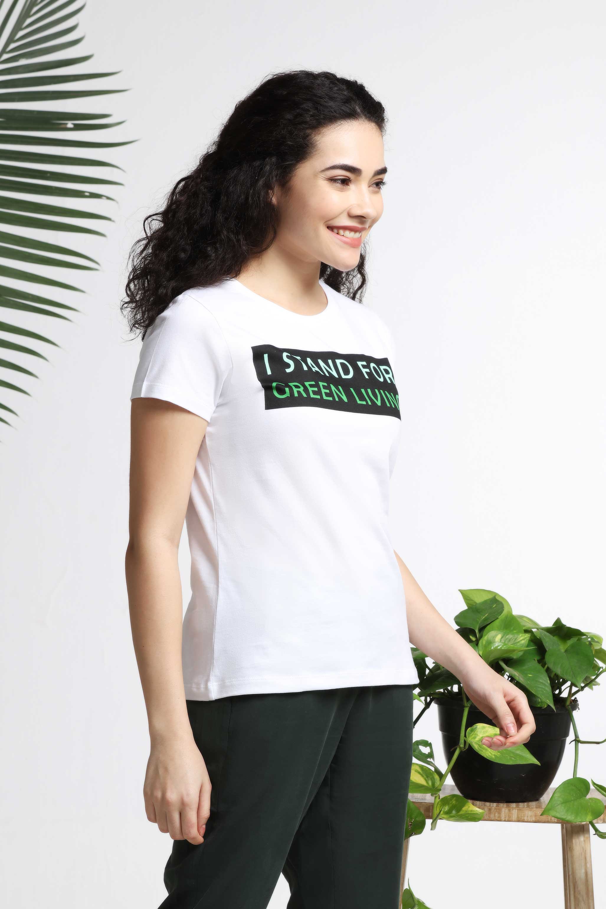 I Stand for Green Living Womens T-shirt — image 2
