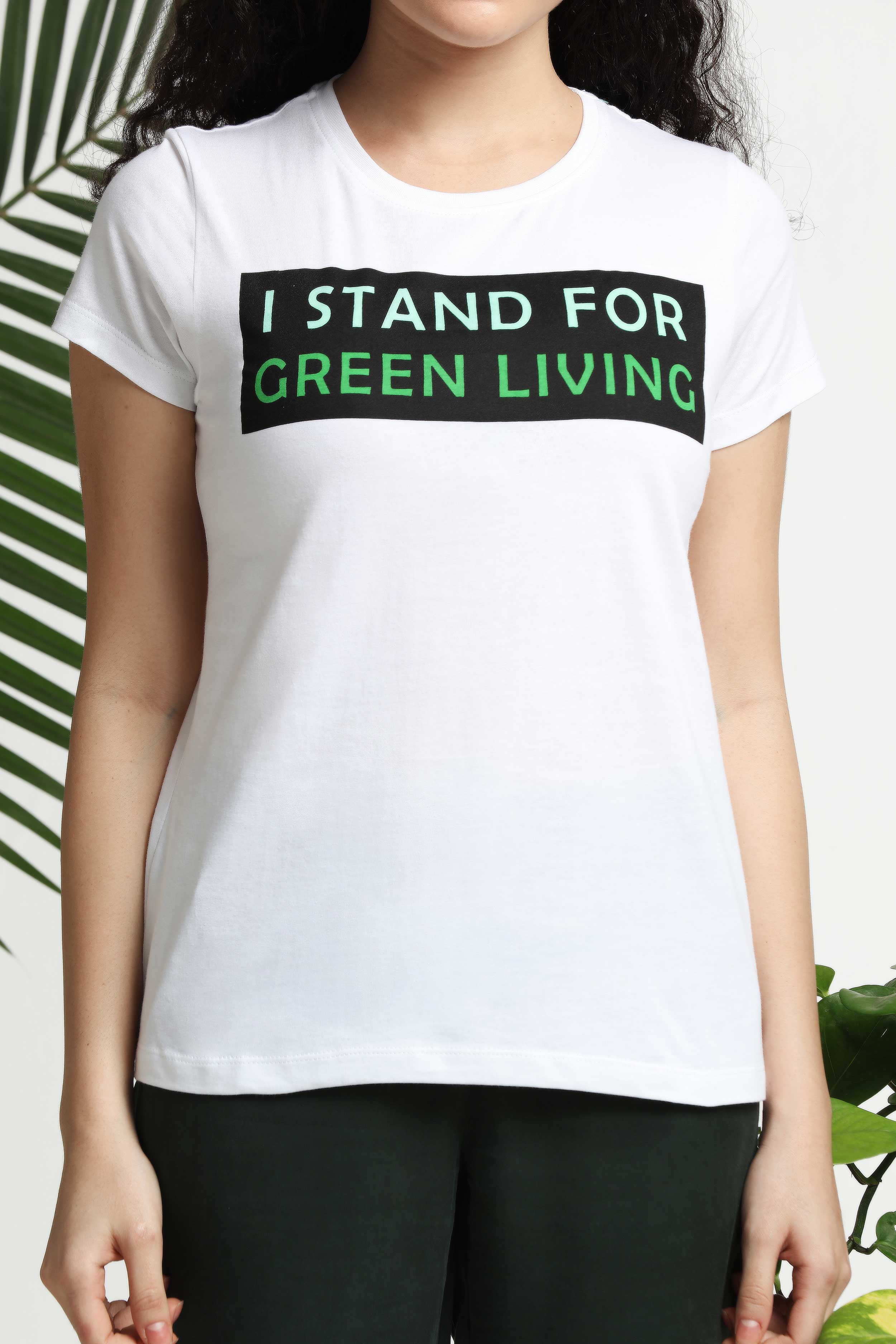 I Stand for Green Living Womens T-shirt — image 4