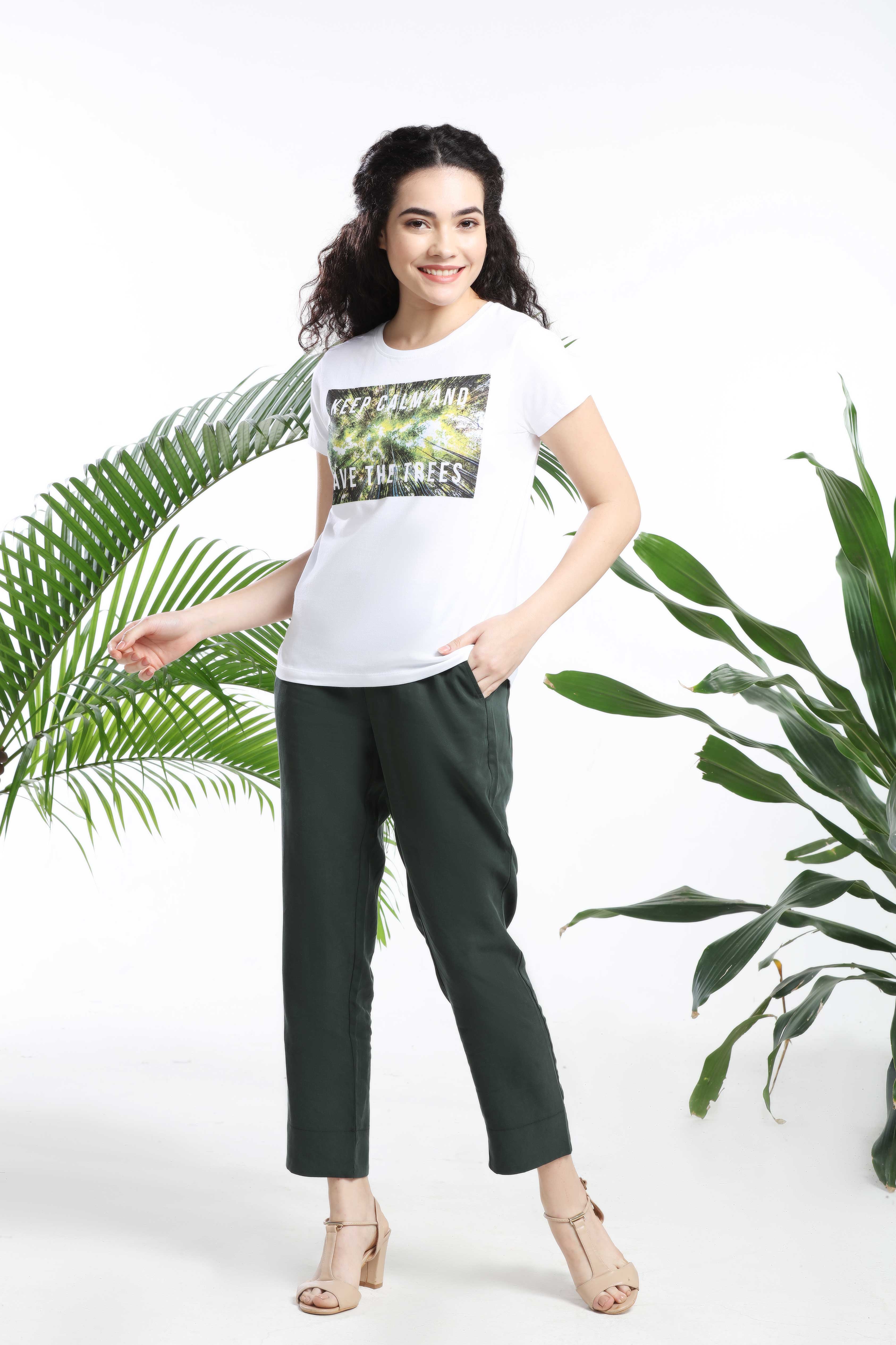 Keep Calm and Save the Trees Womens T-shirt — image 5