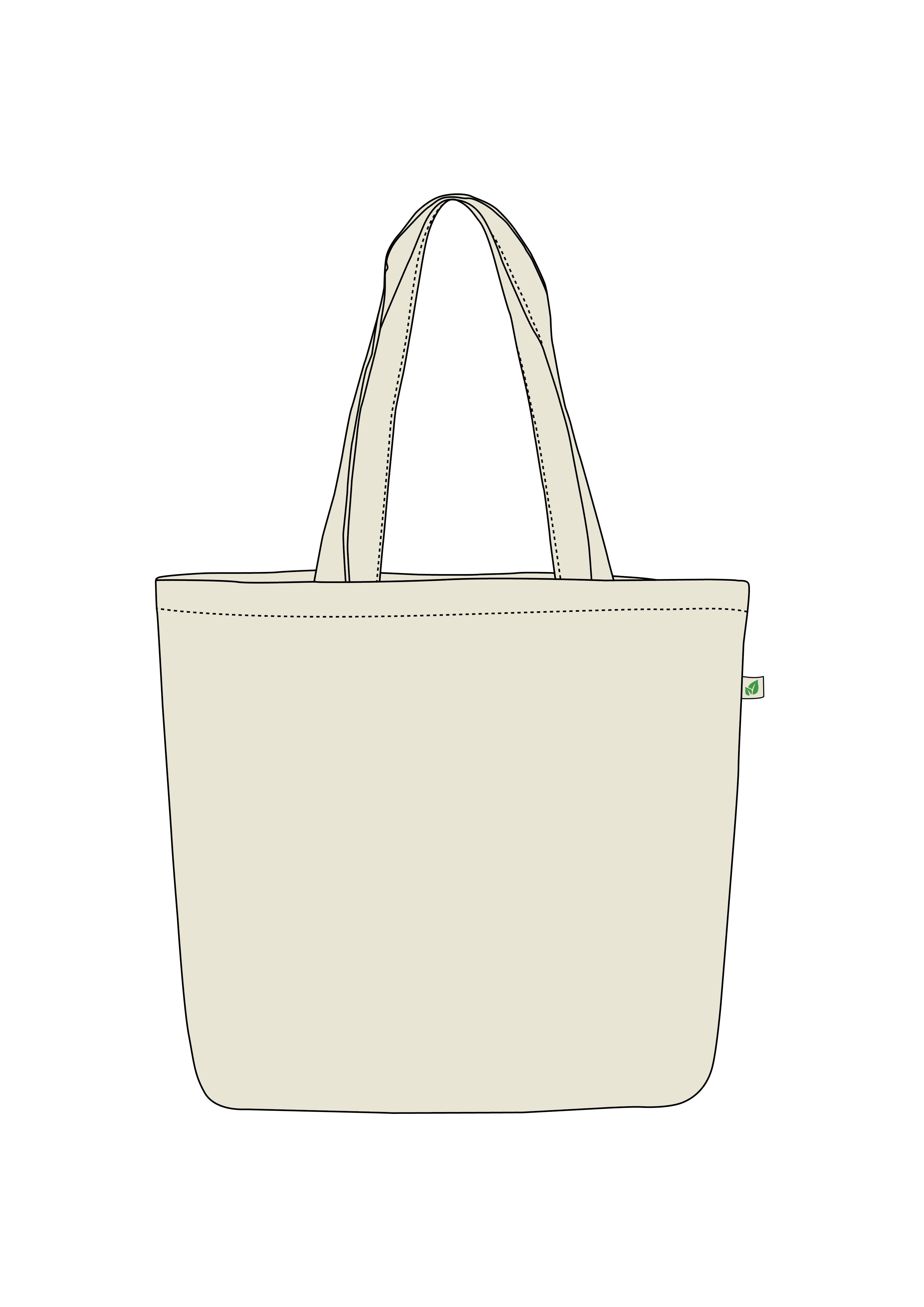 LARGE ZIPPER TOTE BAG BEIGE - SAVE the turtles — image 4