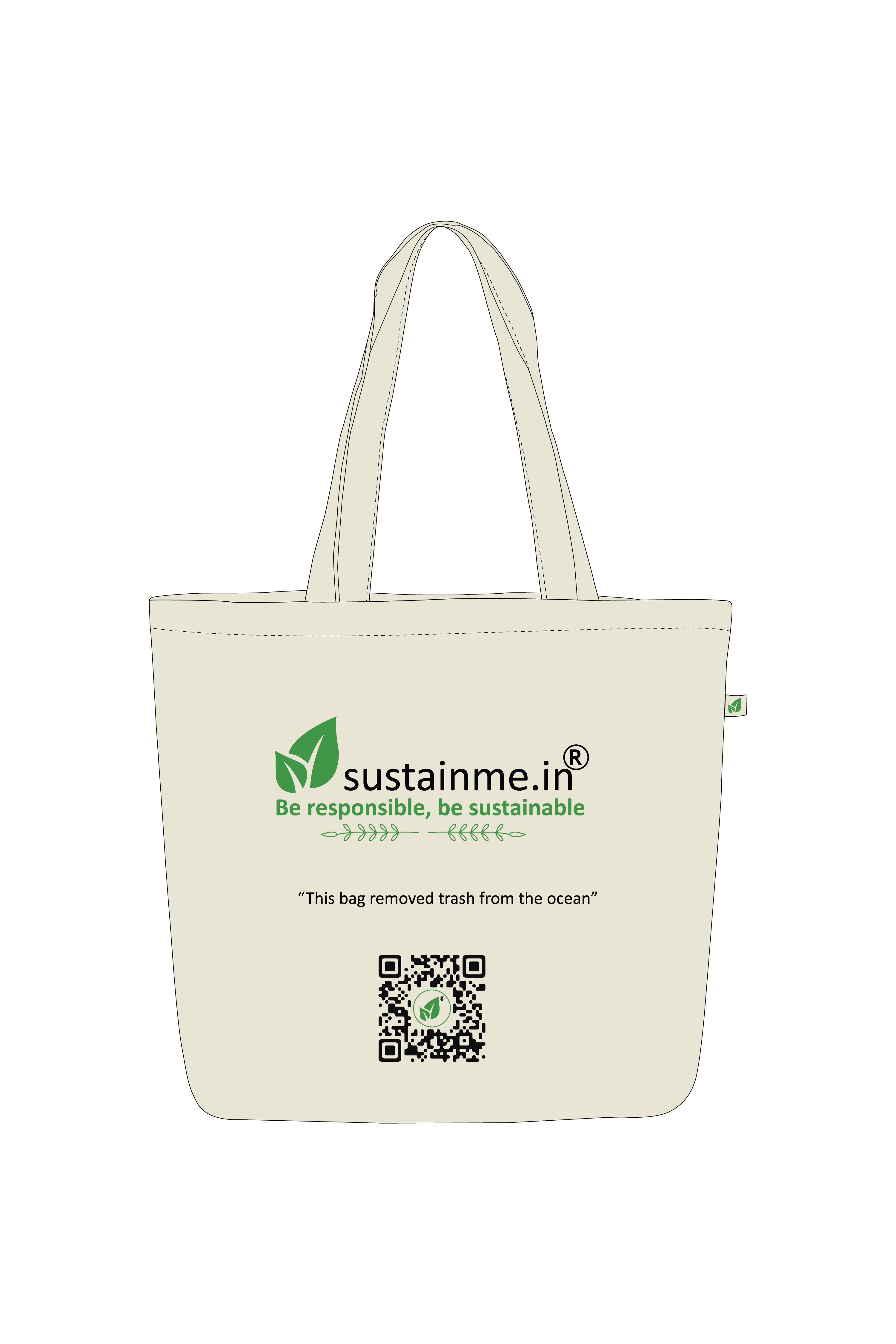 LARGE ZIPPER TOTE BAG BEIGE - Sustainme