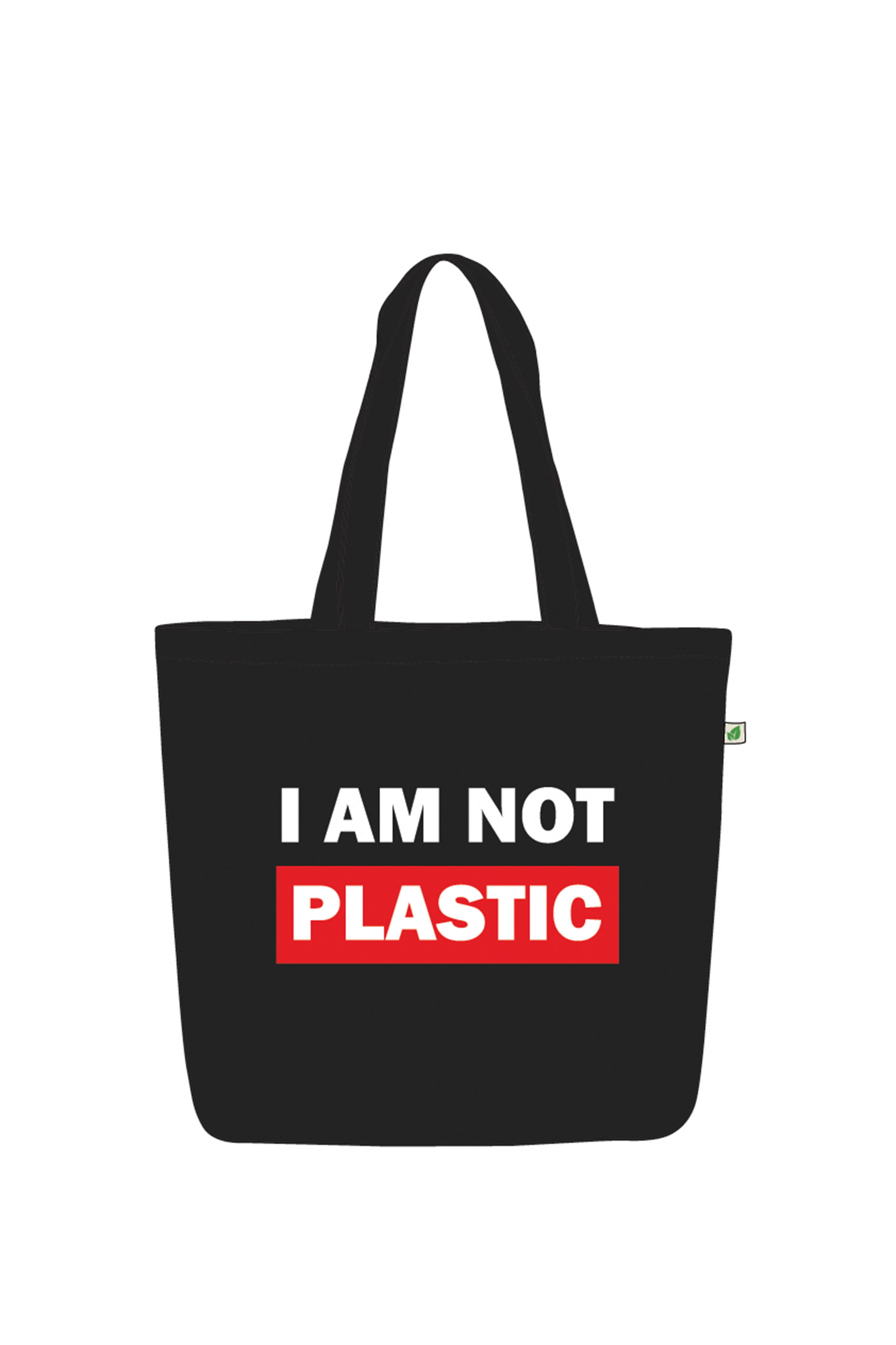 Large Zipper Tote Bag Black - i am not plastic