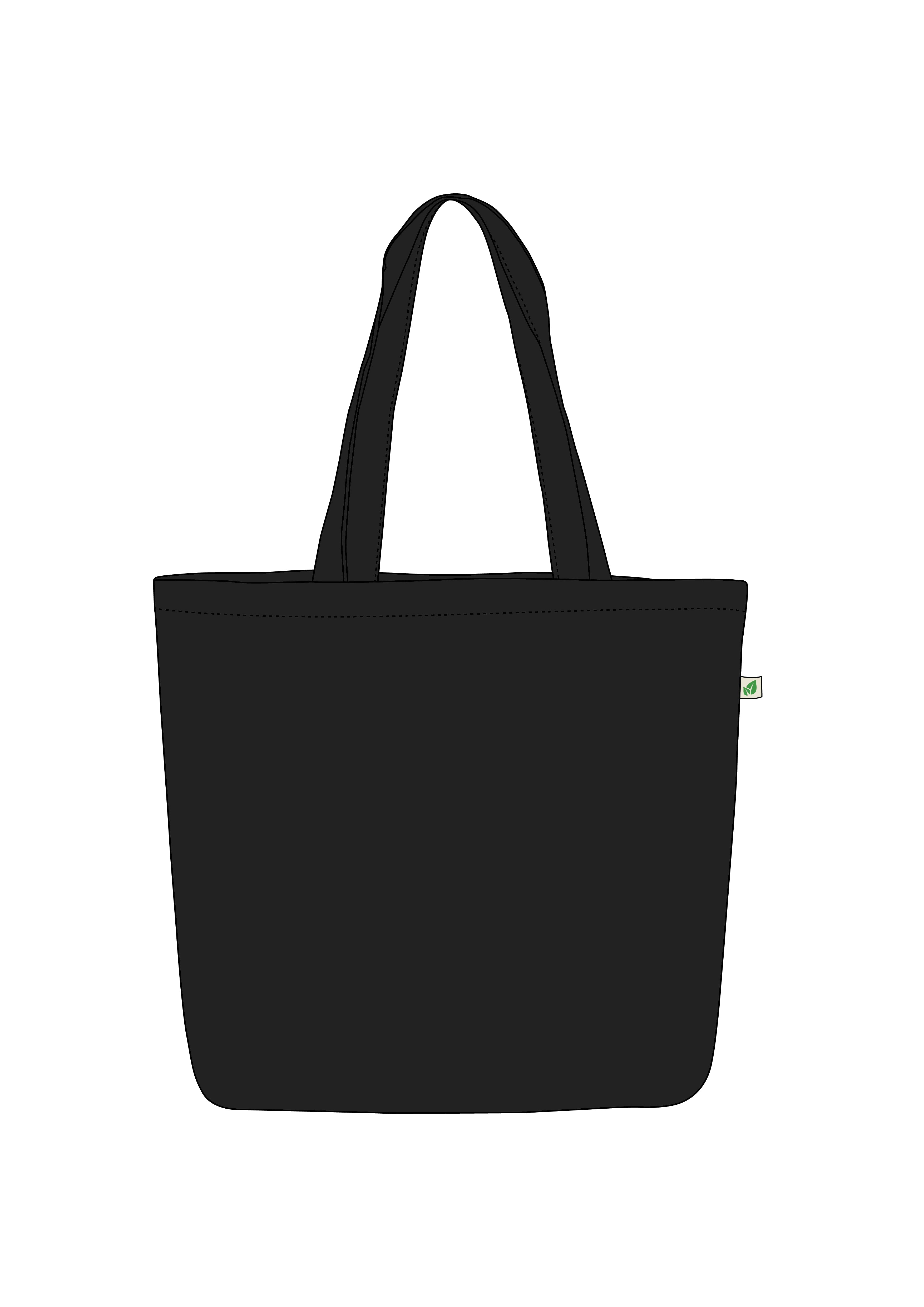 Large Zipper Tote Bag Black - i am not plastic — image 4