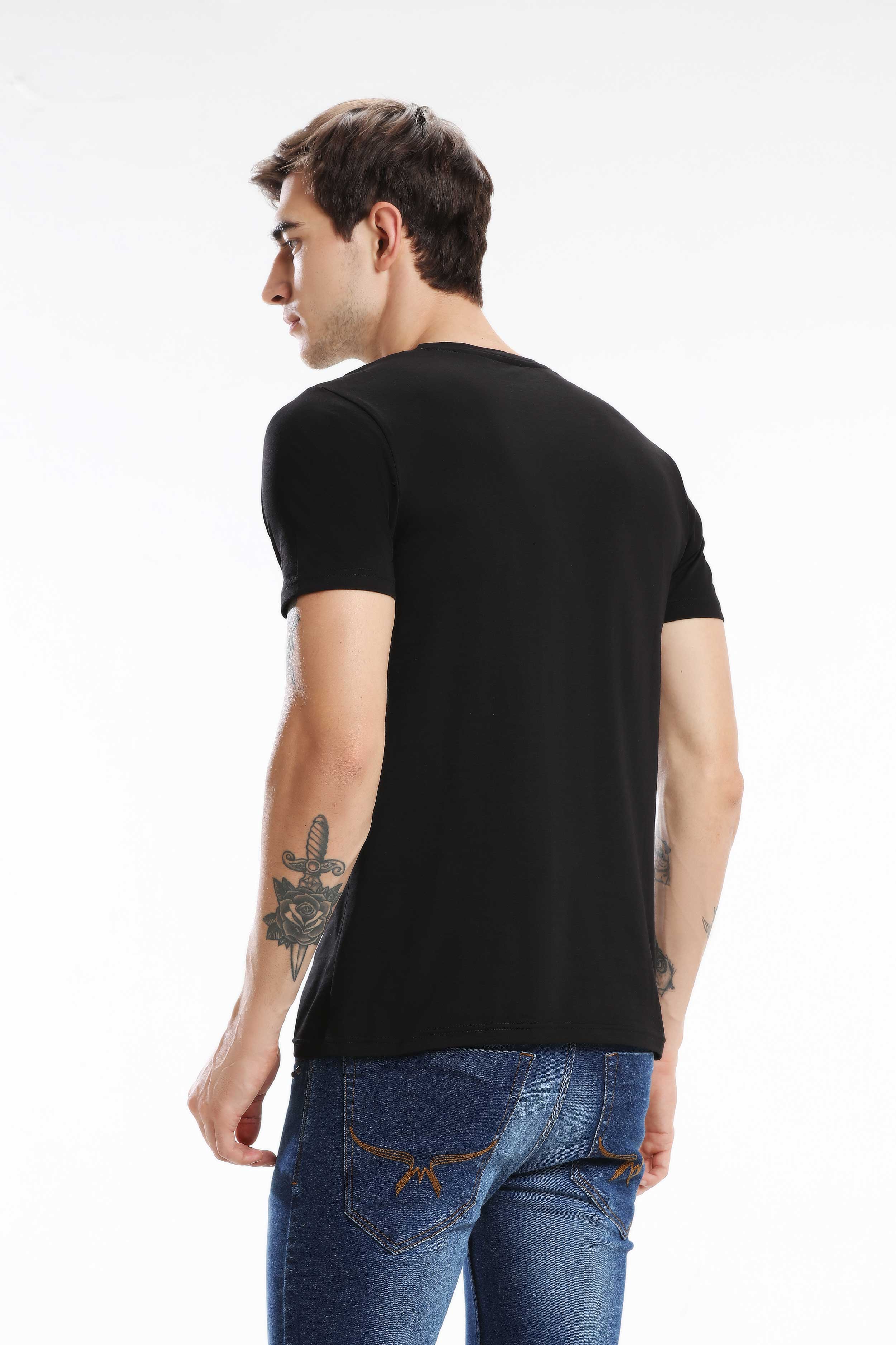 Pima Cotton Men T Shirt - Black — image 4