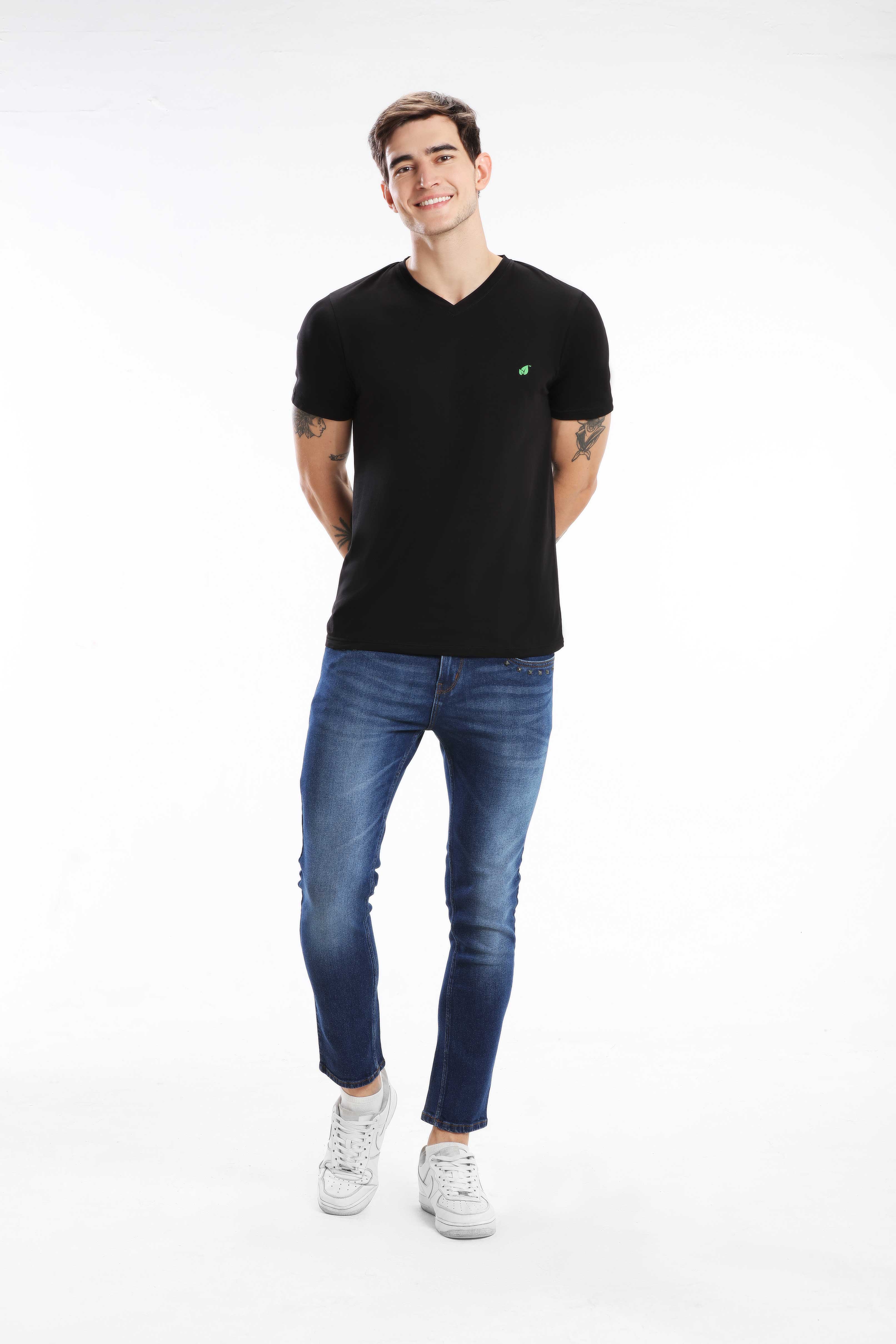 Pima Cotton Men T Shirt - Black — image 5