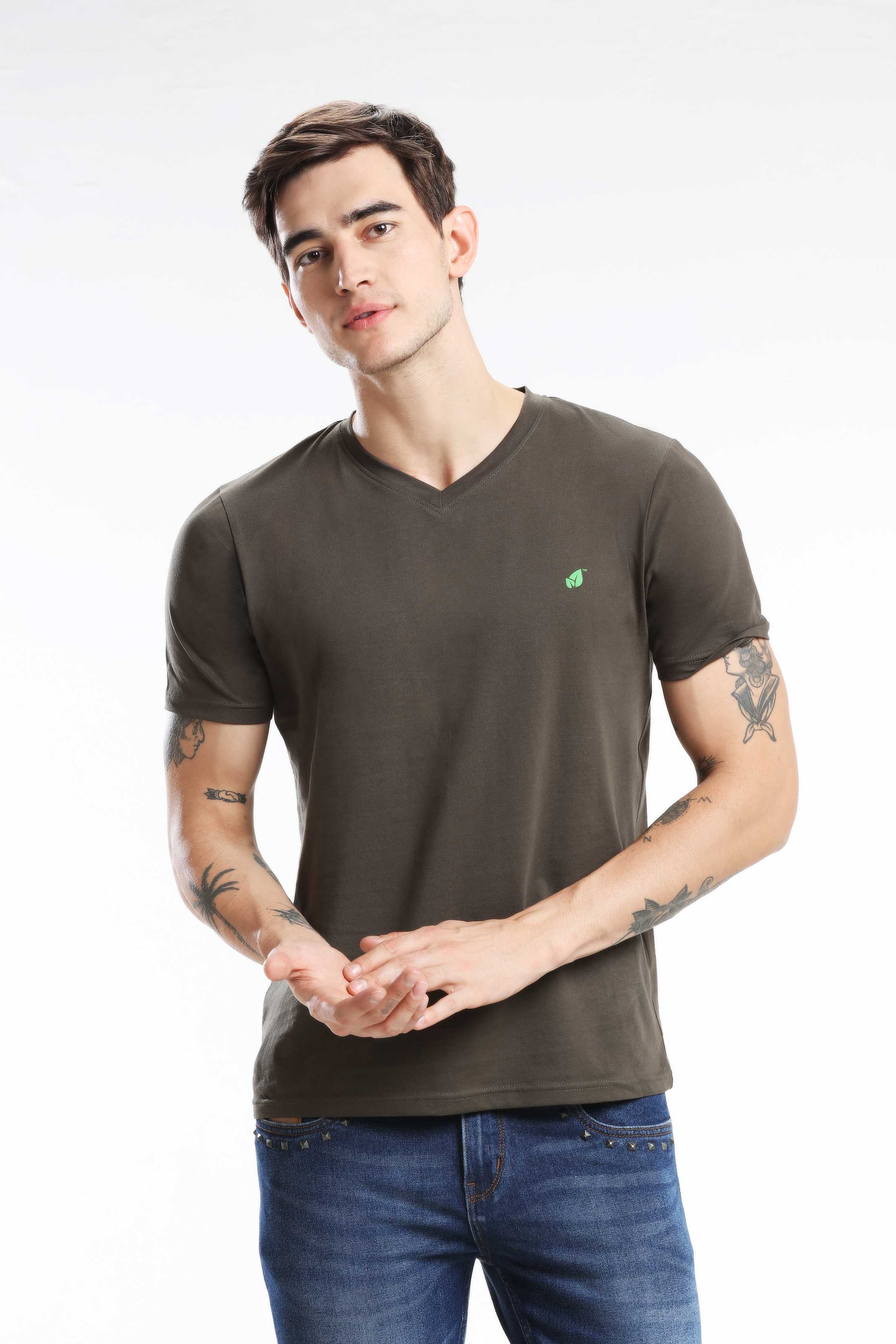 Pima Cotton Men T Shirt - Dark Grey — image 1