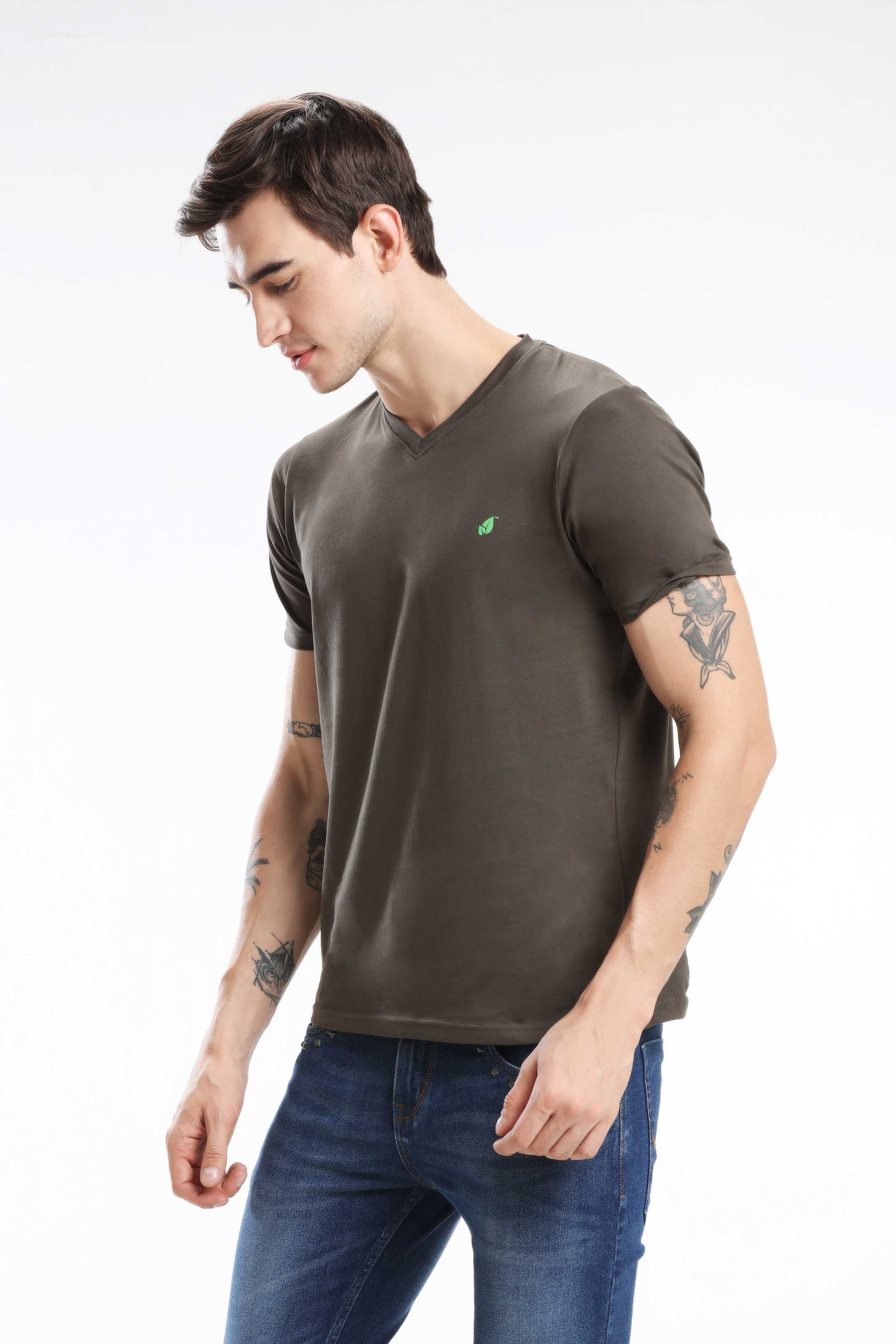 Pima Cotton Men T Shirt - Dark Grey — image 2