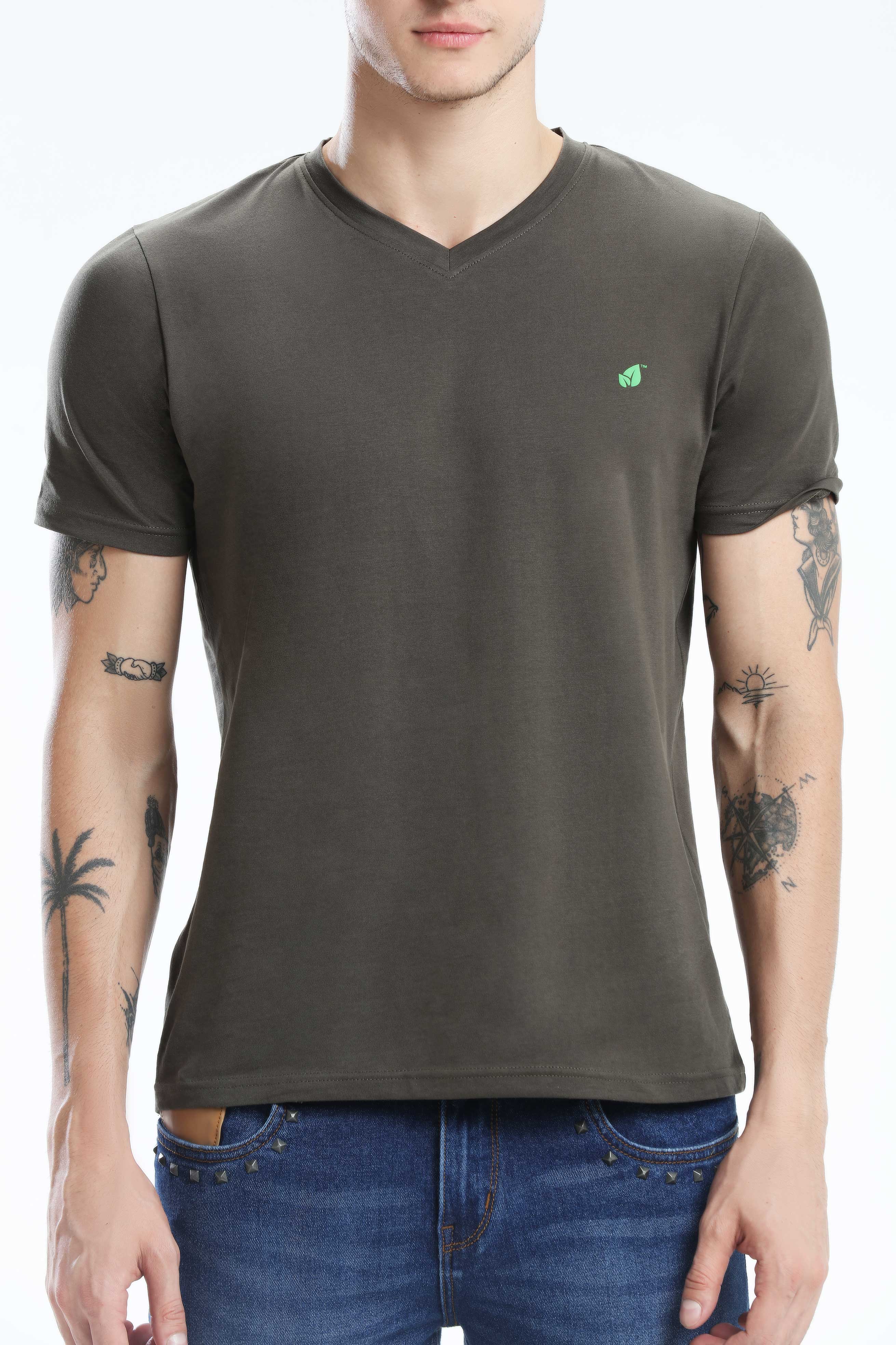 Pima Cotton Men T Shirt - Dark Grey — image 3