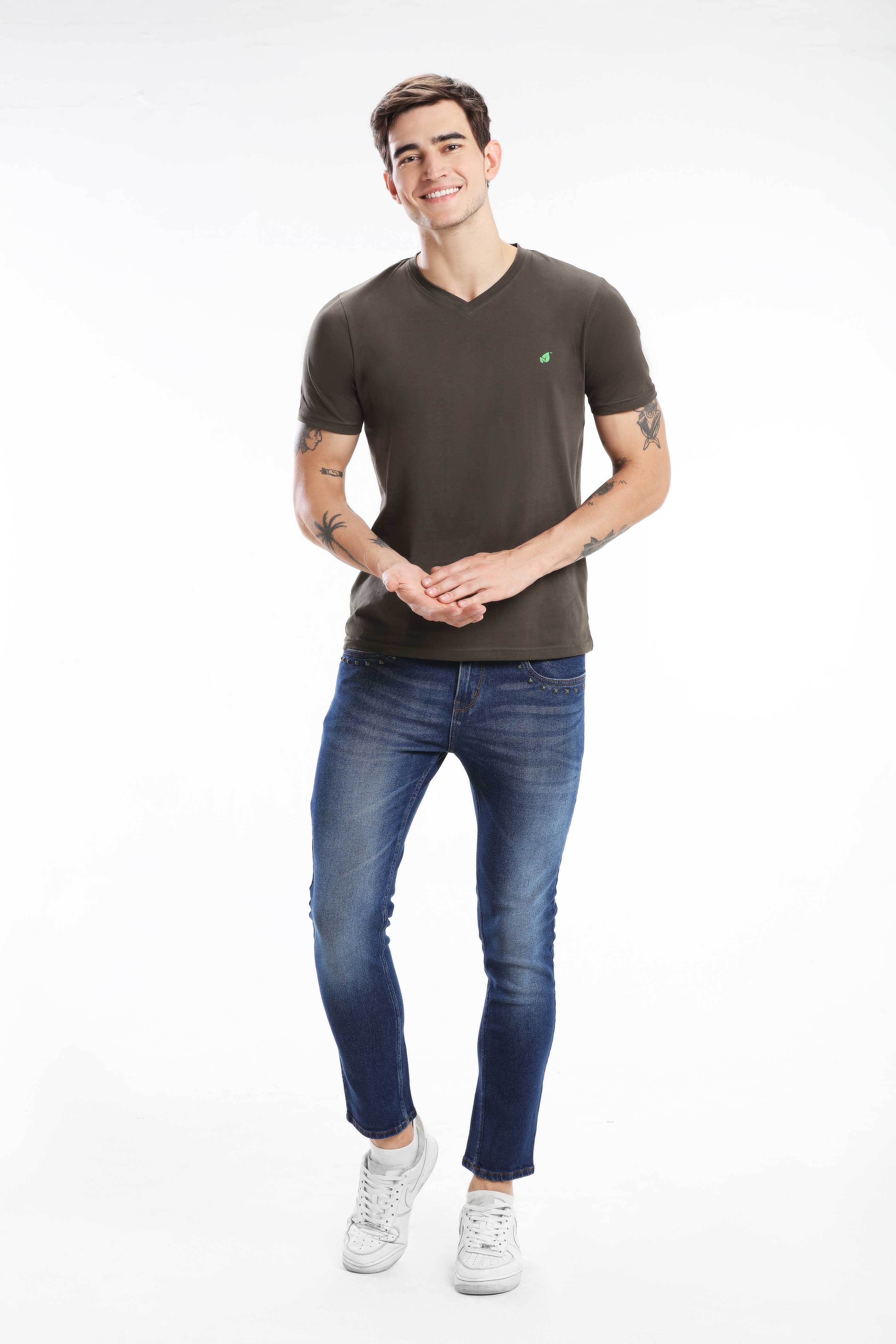 Pima Cotton Men T Shirt - Dark Grey — image 5