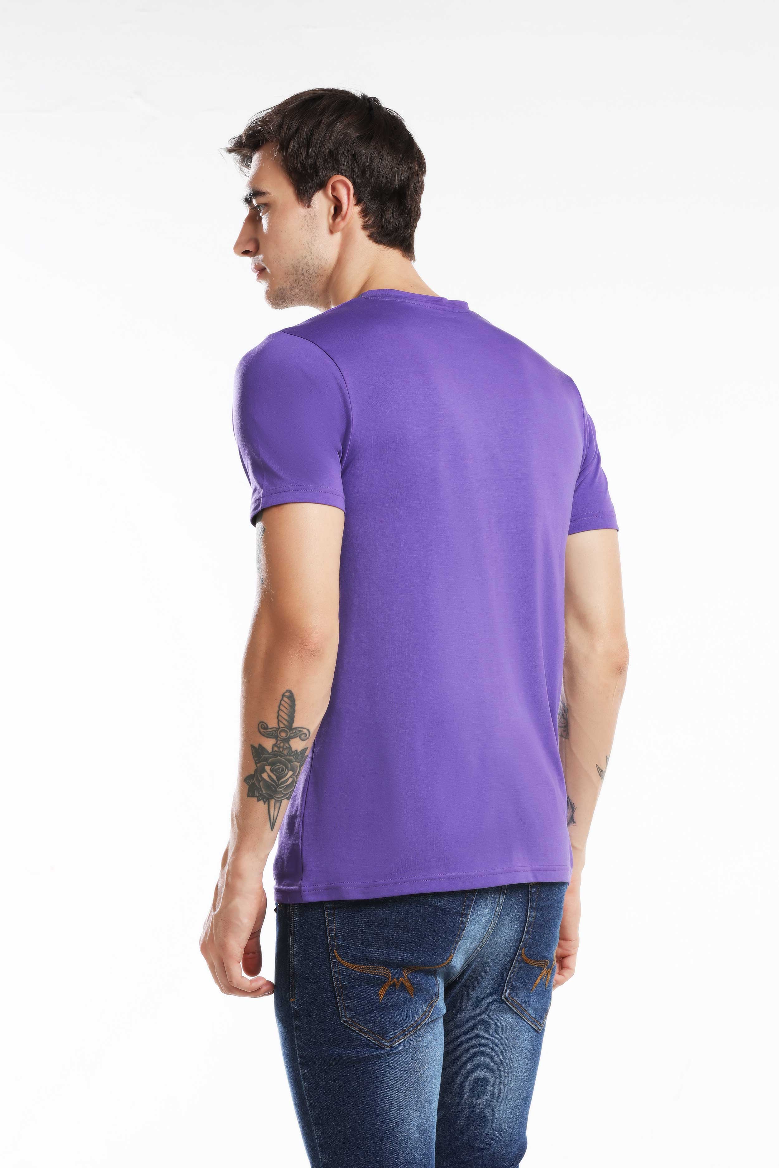Pima Cotton Men T Shirt - Purple — image 4