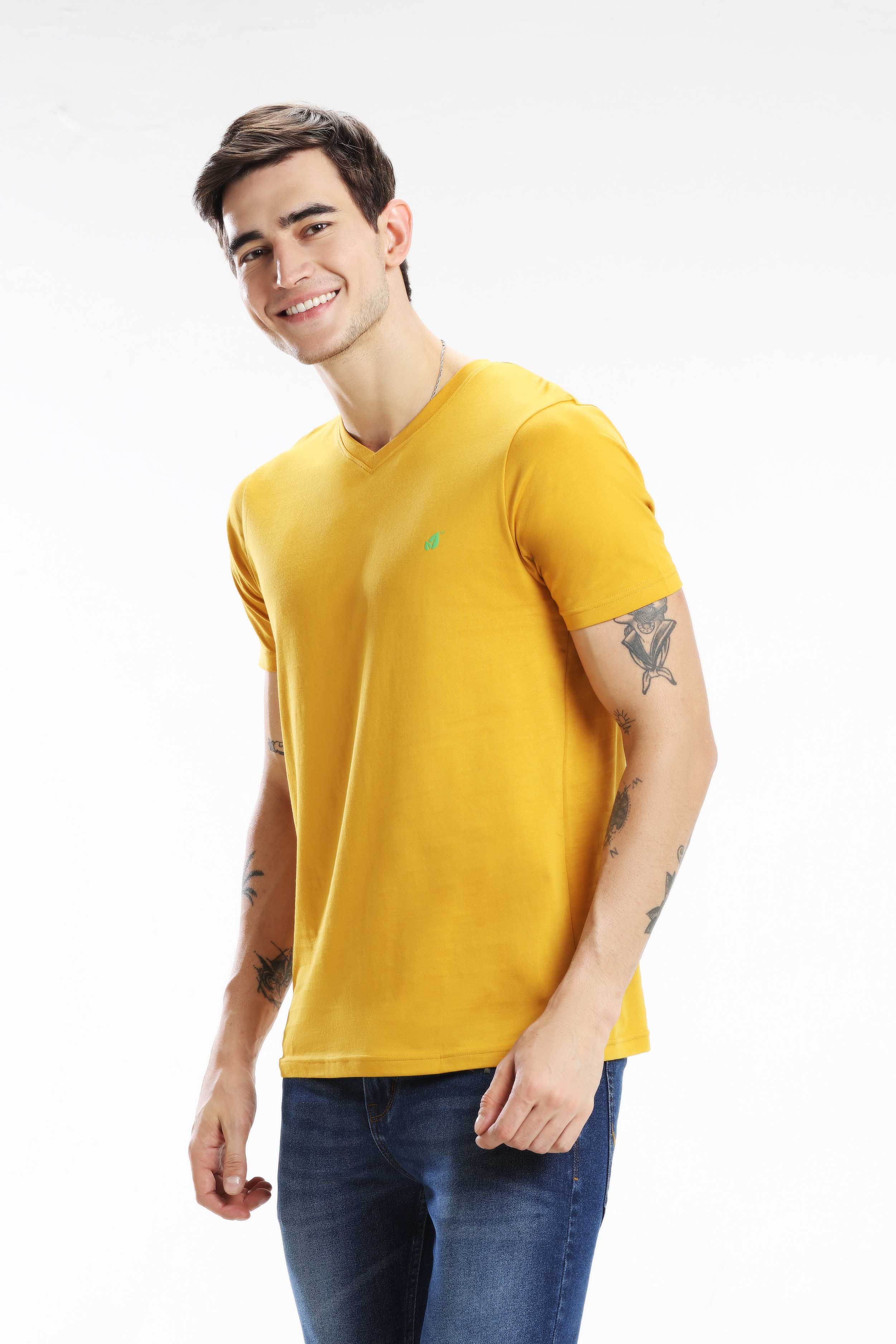 Pima Cotton Men T Shirt - Turmeric — image 2
