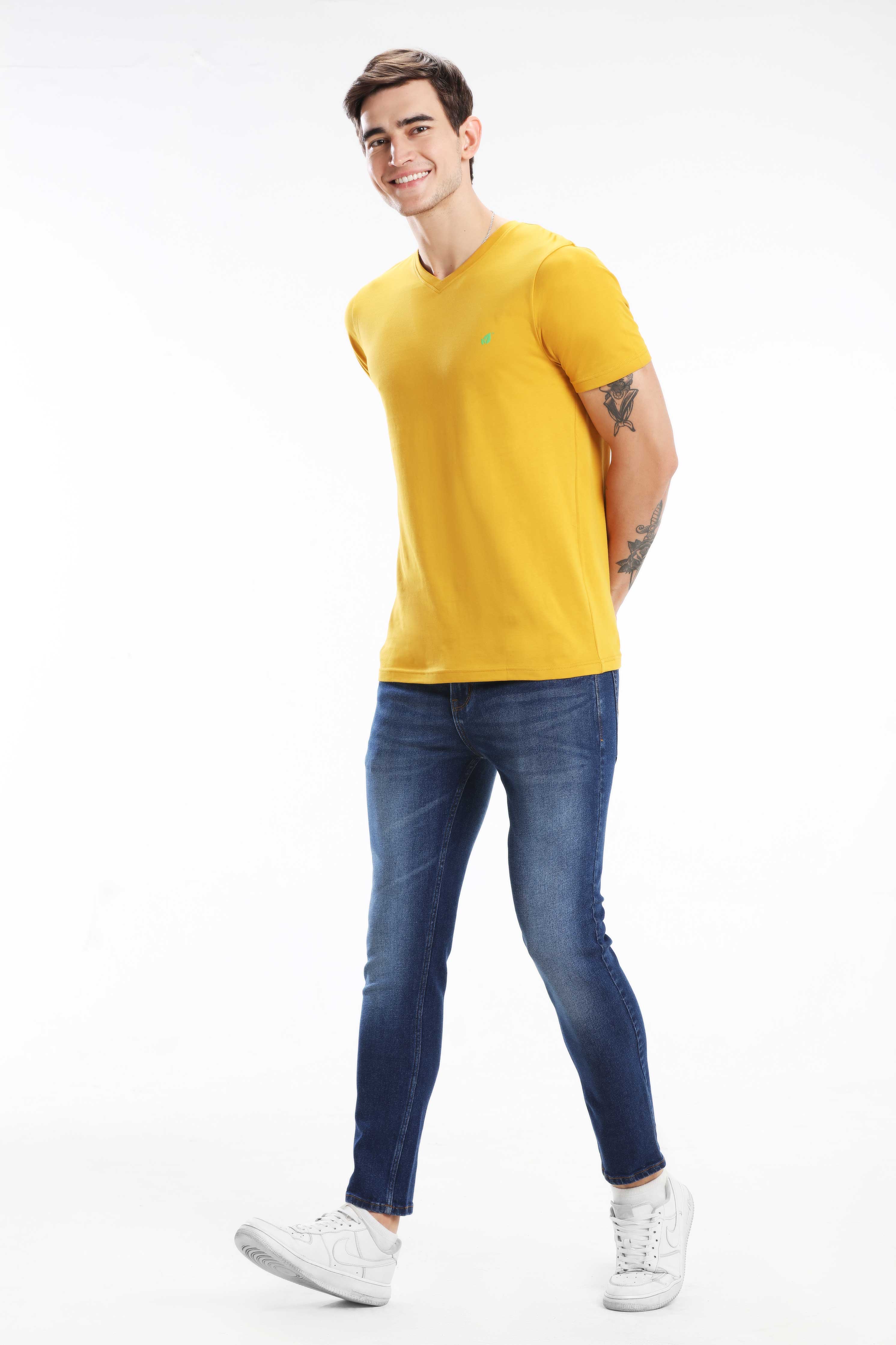 Pima Cotton Men T Shirt - Turmeric — image 5