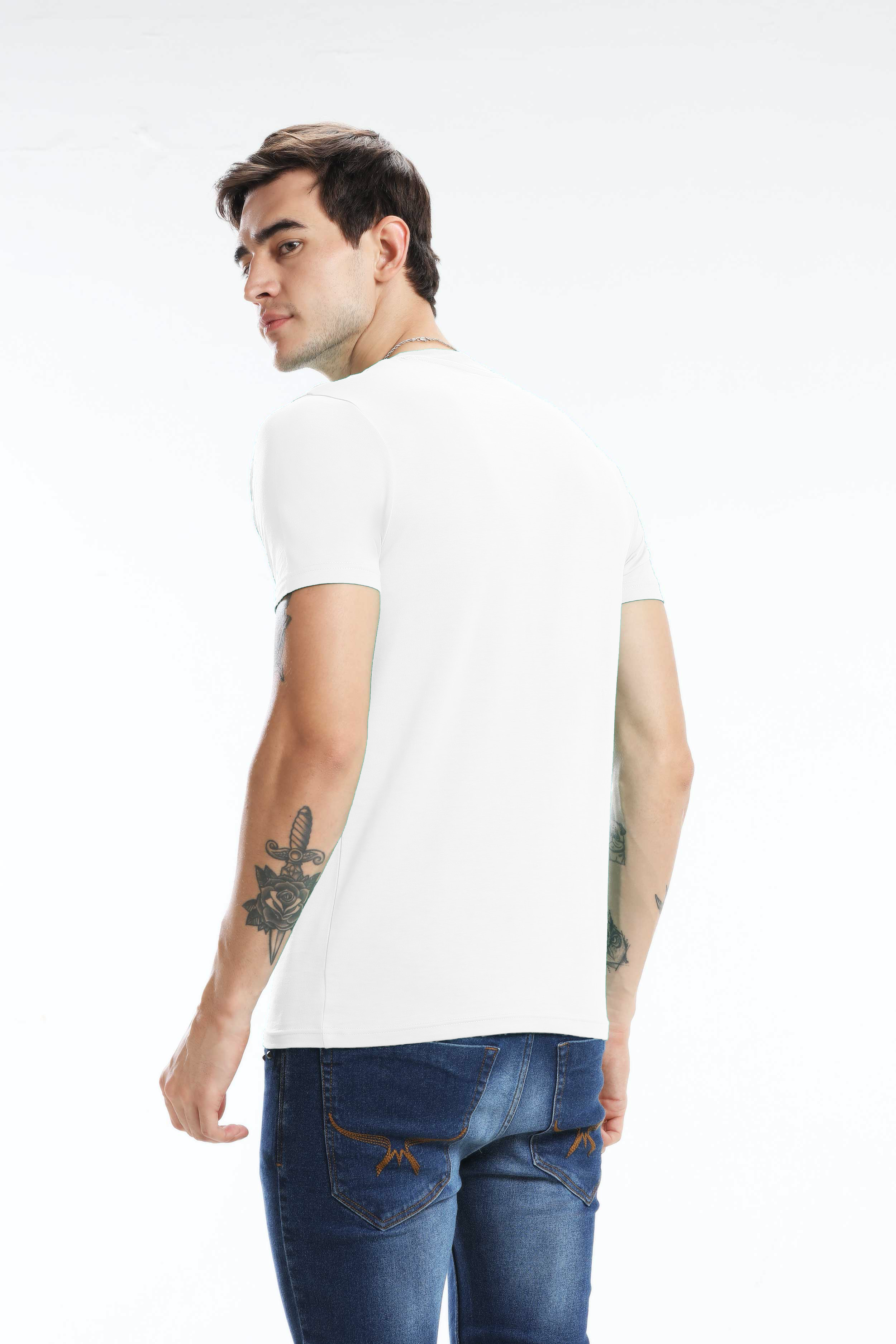 Pima Cotton Men T Shirt - White — image 4