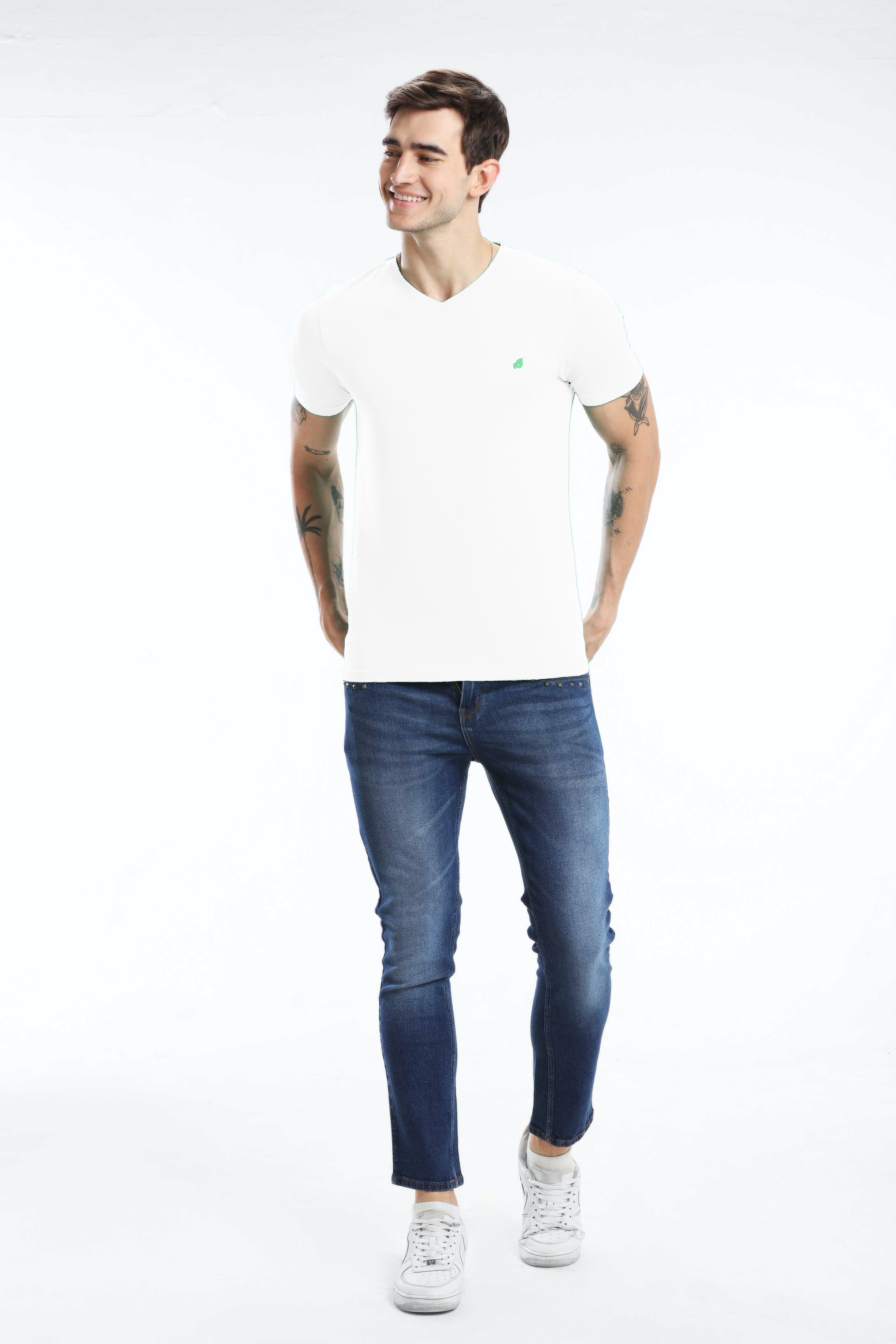 Pima Cotton Men T Shirt - White — image 5
