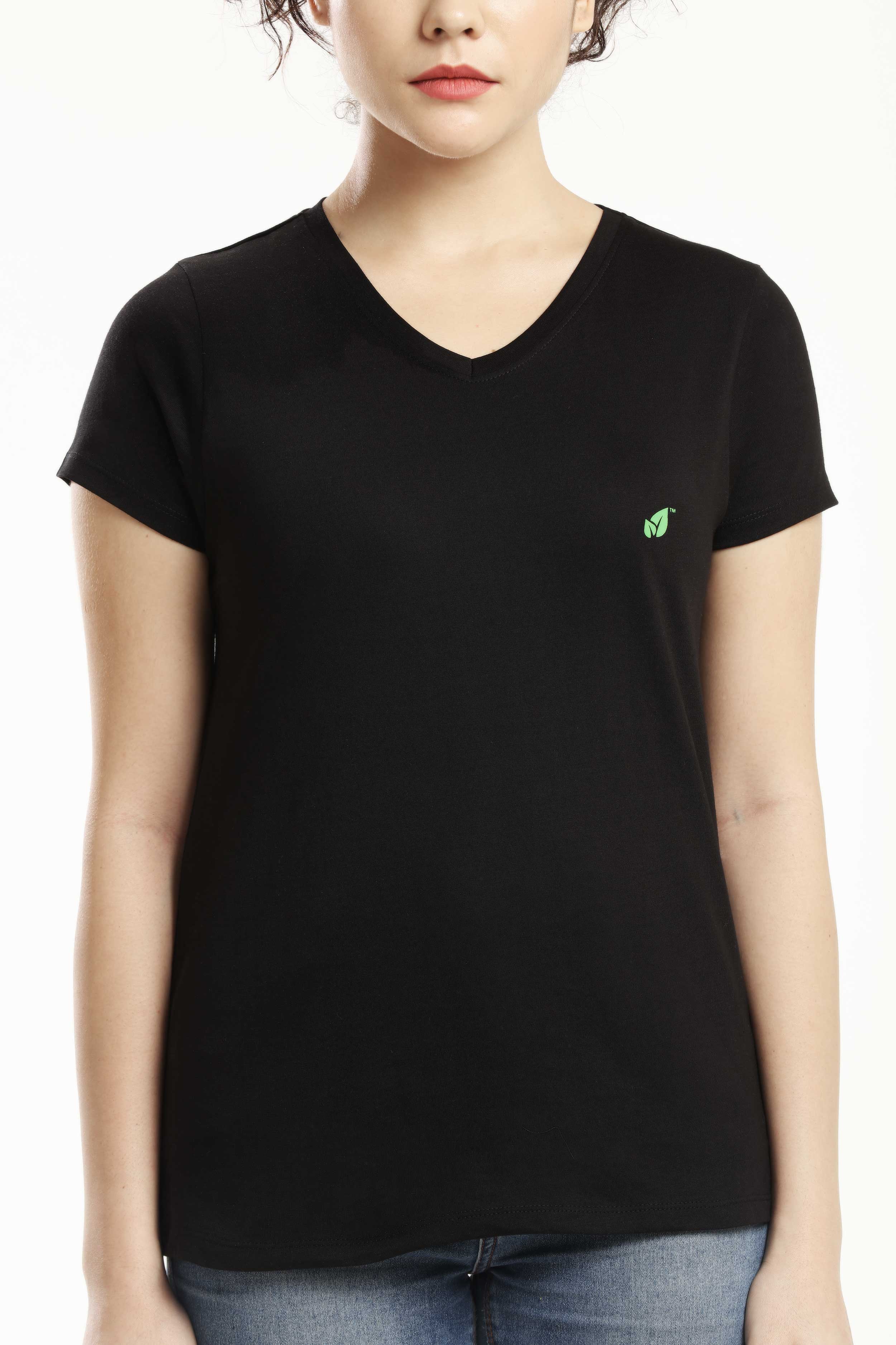 Pima Cotton Women T Shirt - Black — image 4