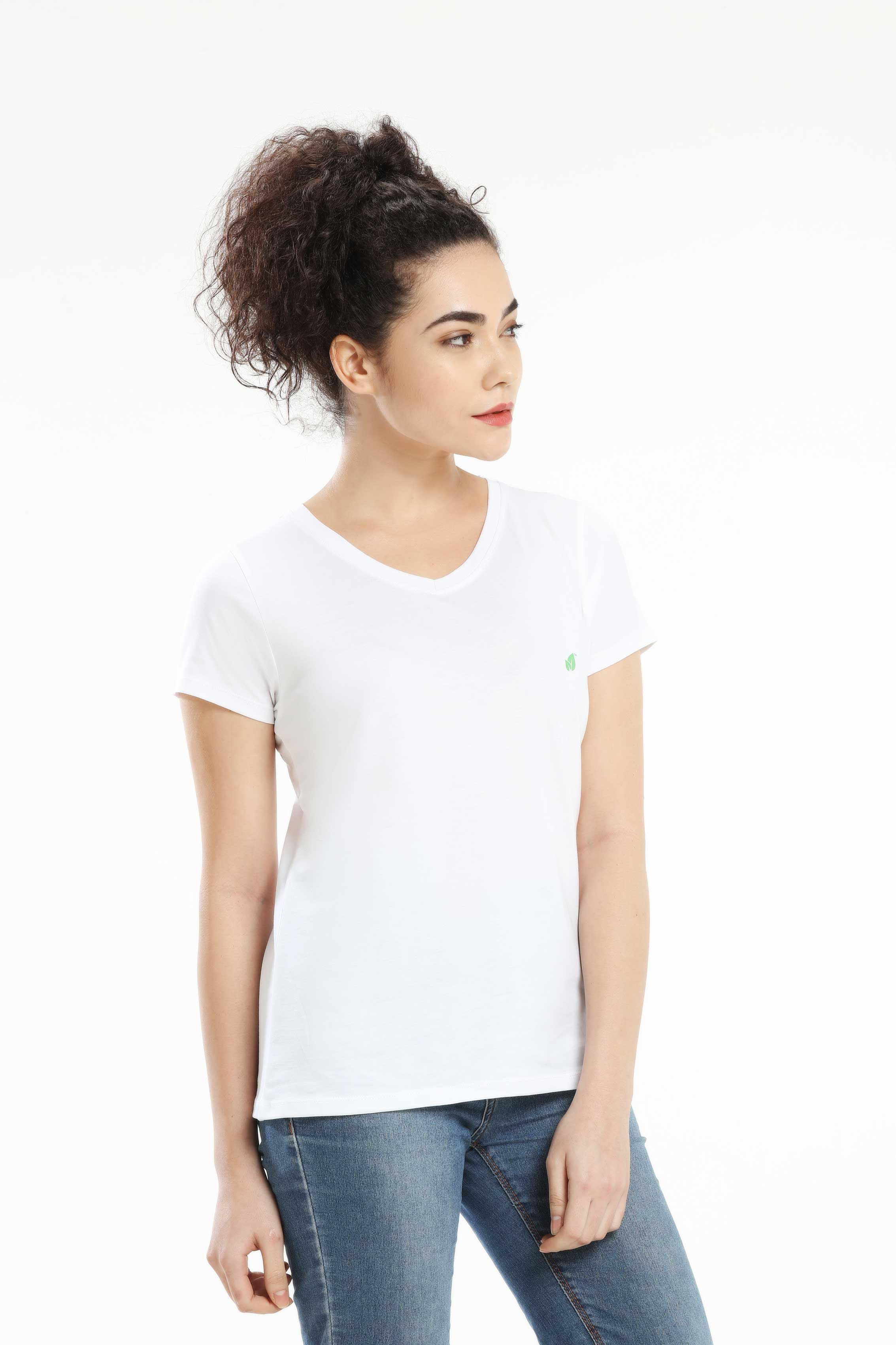 Pima Cotton Women T Shirt - White — image 3