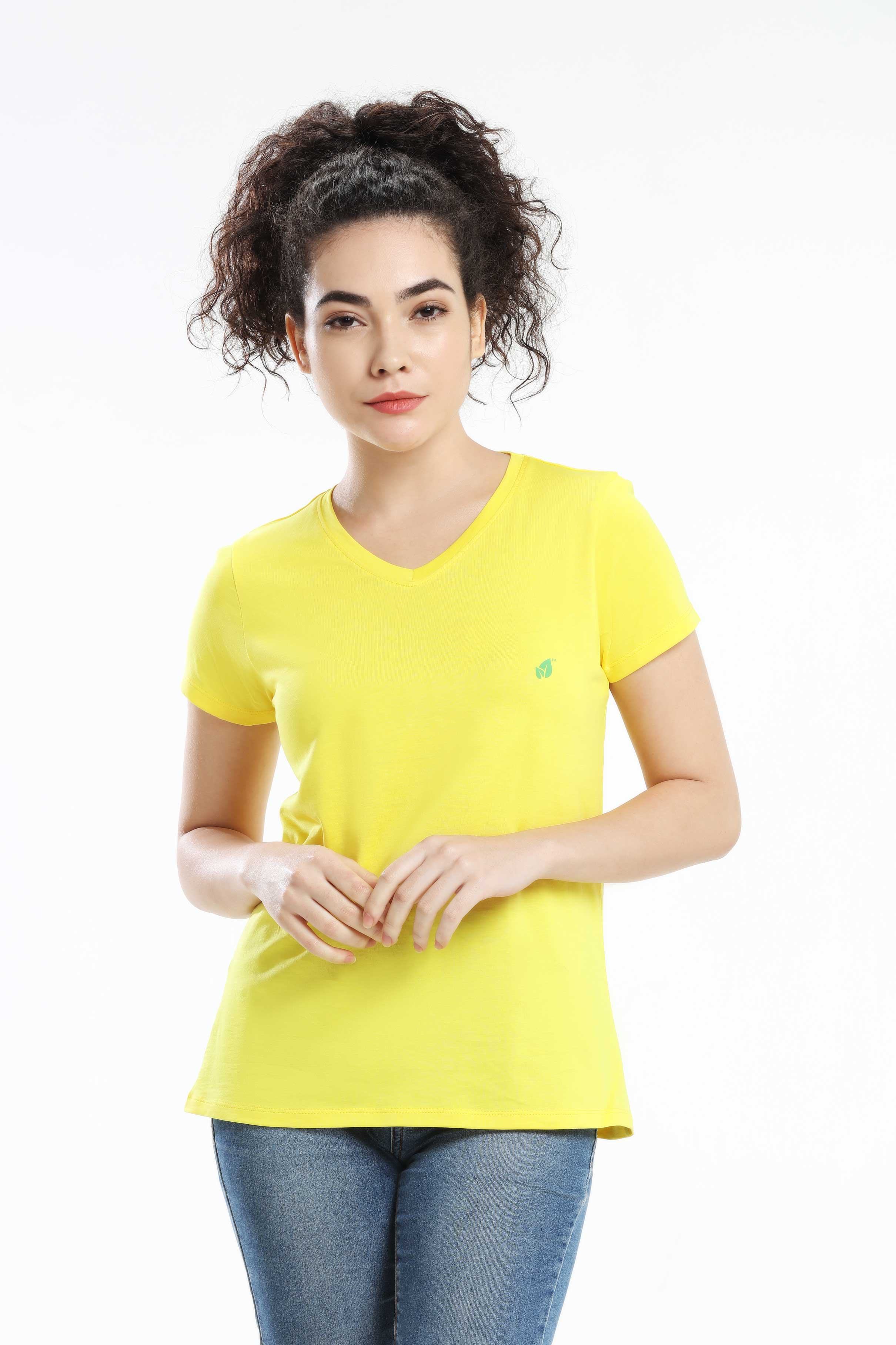 Pima Cotton Women T Shirt - Dark Yellow