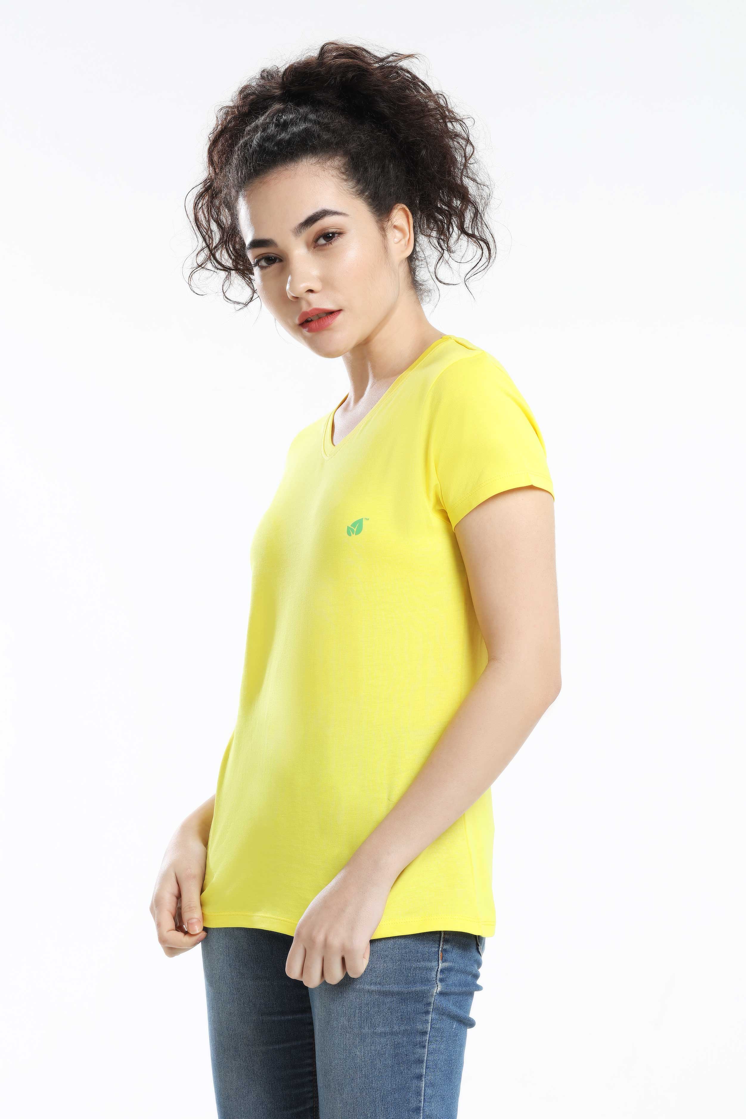 Pima Cotton Women T Shirt - Dark Yellow — image 2