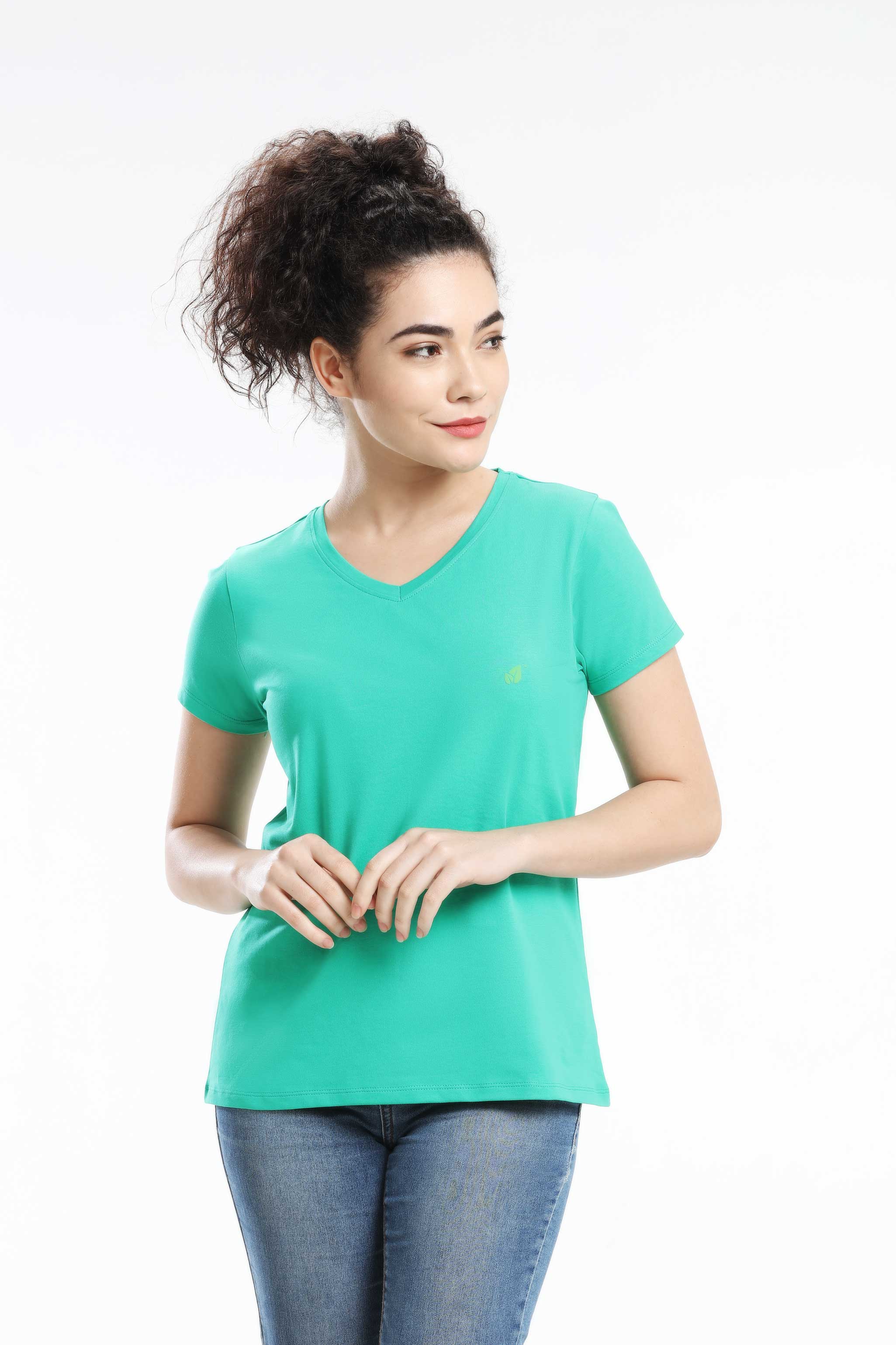 Pima Cotton Women T Shirt - Green