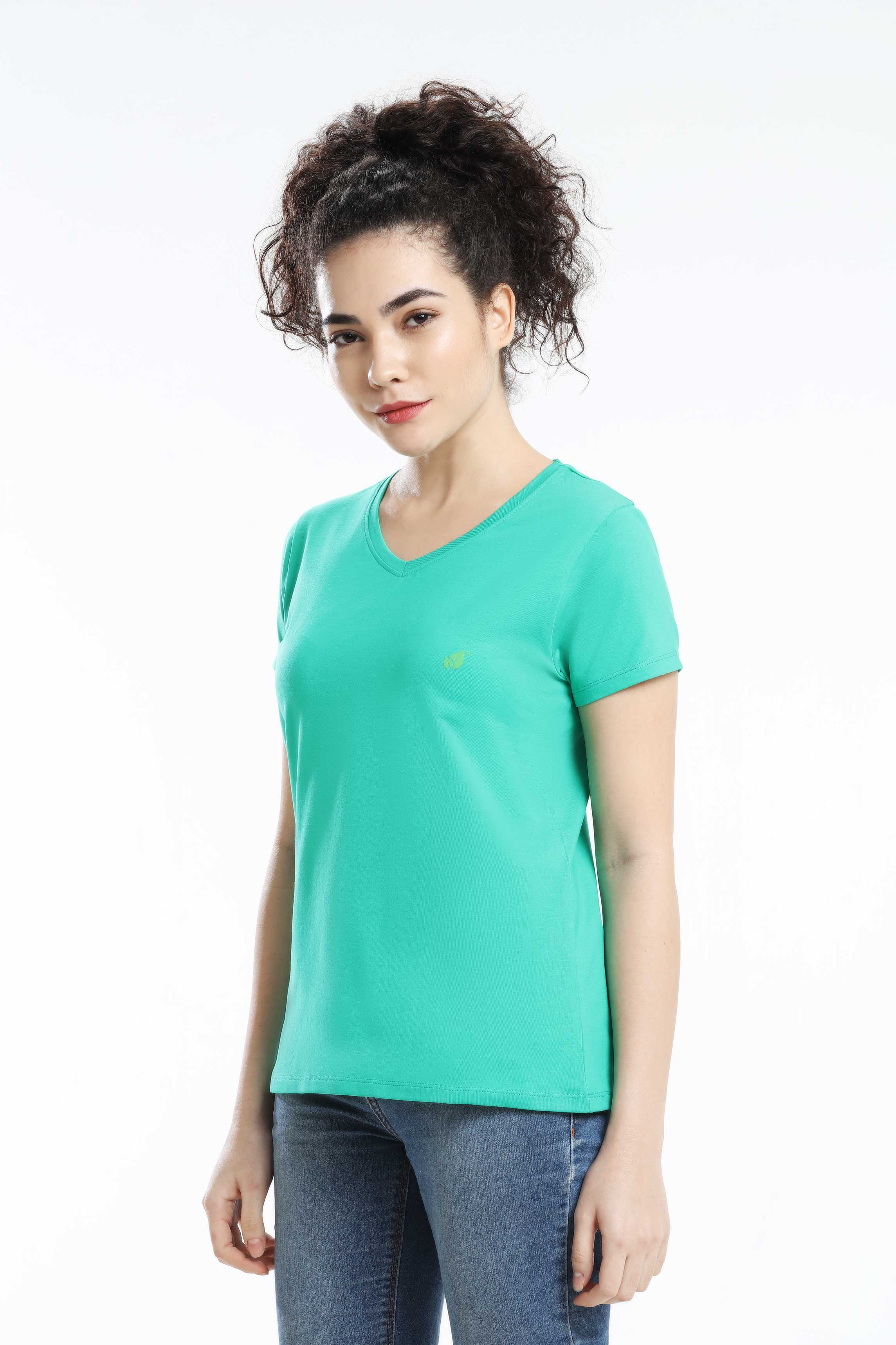 Pima Cotton Women T Shirt - Green — image 2