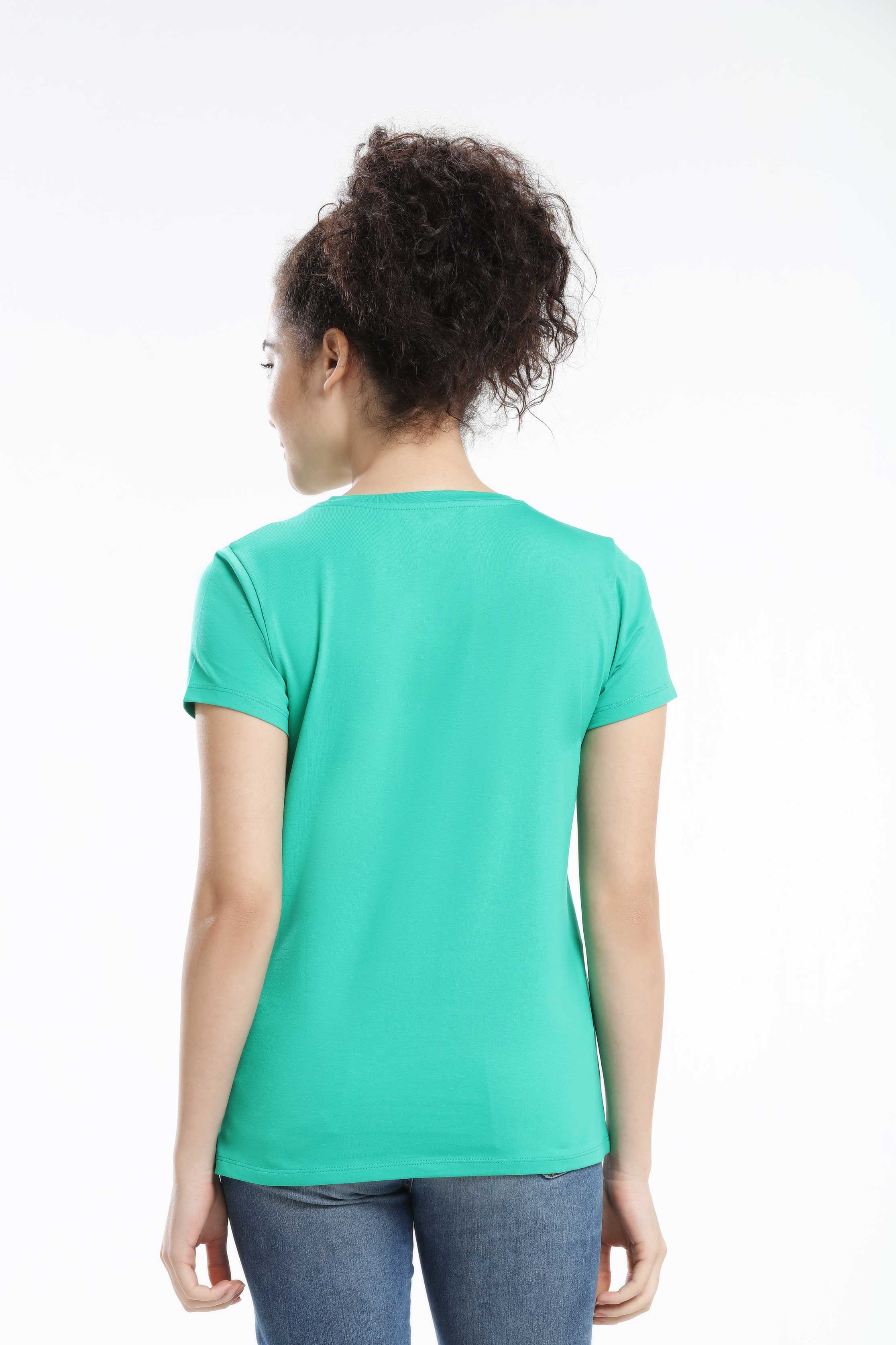 Pima Cotton Women T Shirt - Green — image 3