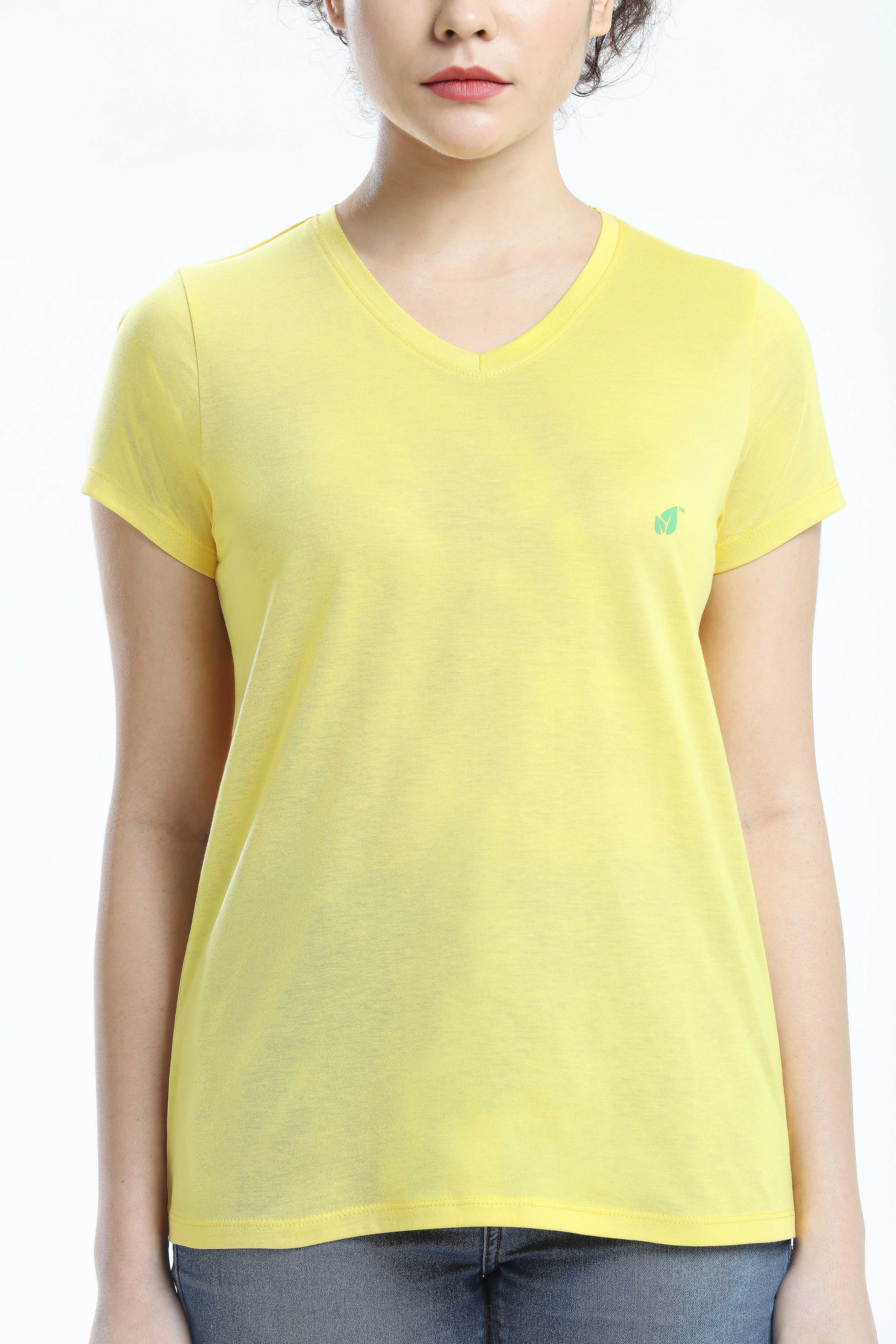 Pima Cotton Women T Shirt - Light Yellow — image 3