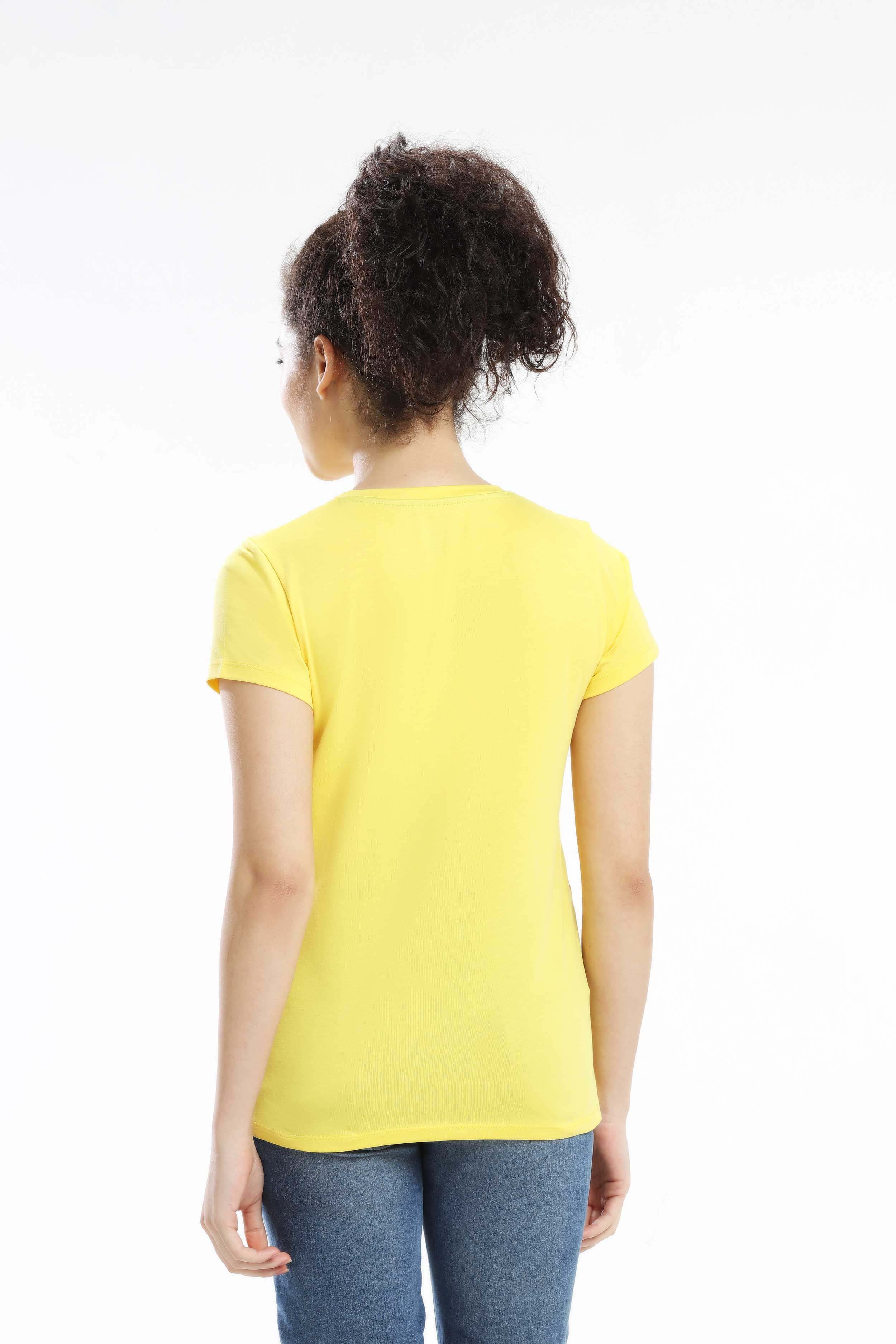 Pima Cotton Women T Shirt - Light Yellow — image 4