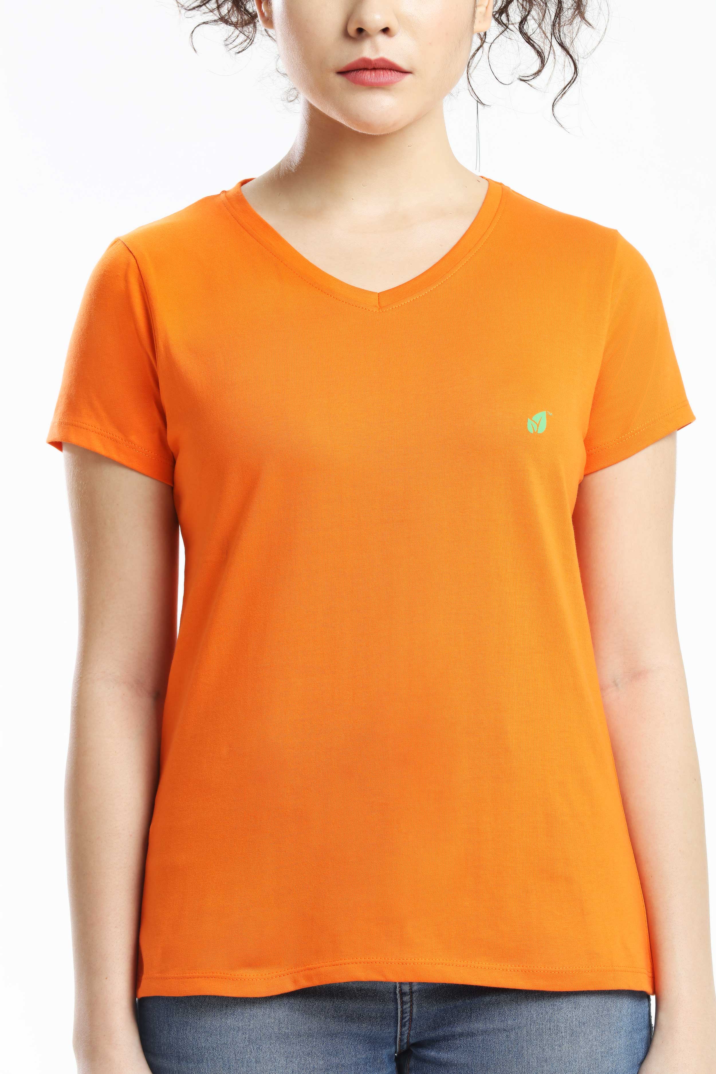 Pima Cotton Women T Shirt - Orange — image 3