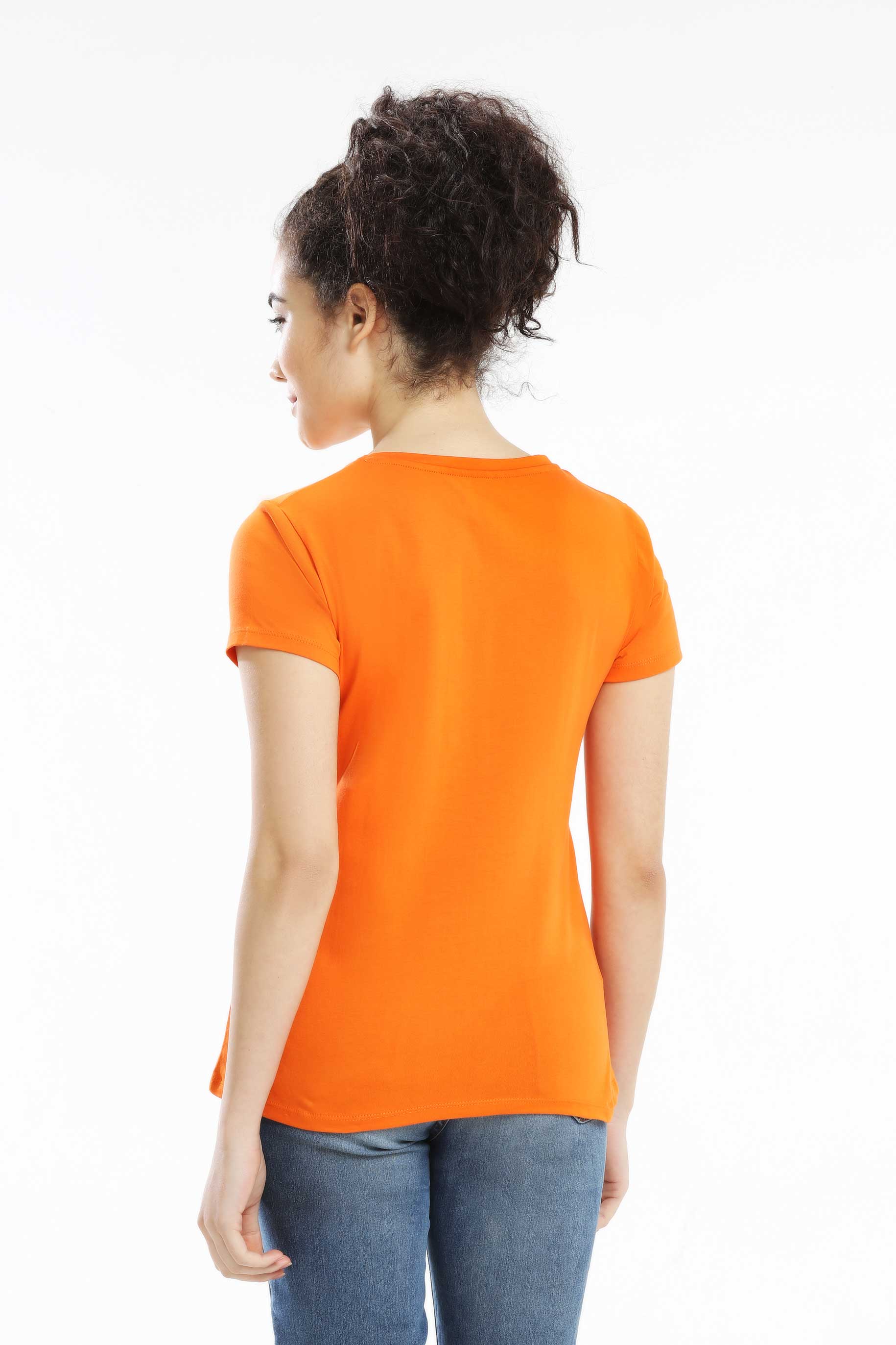Pima Cotton Women T Shirt - Orange — image 4