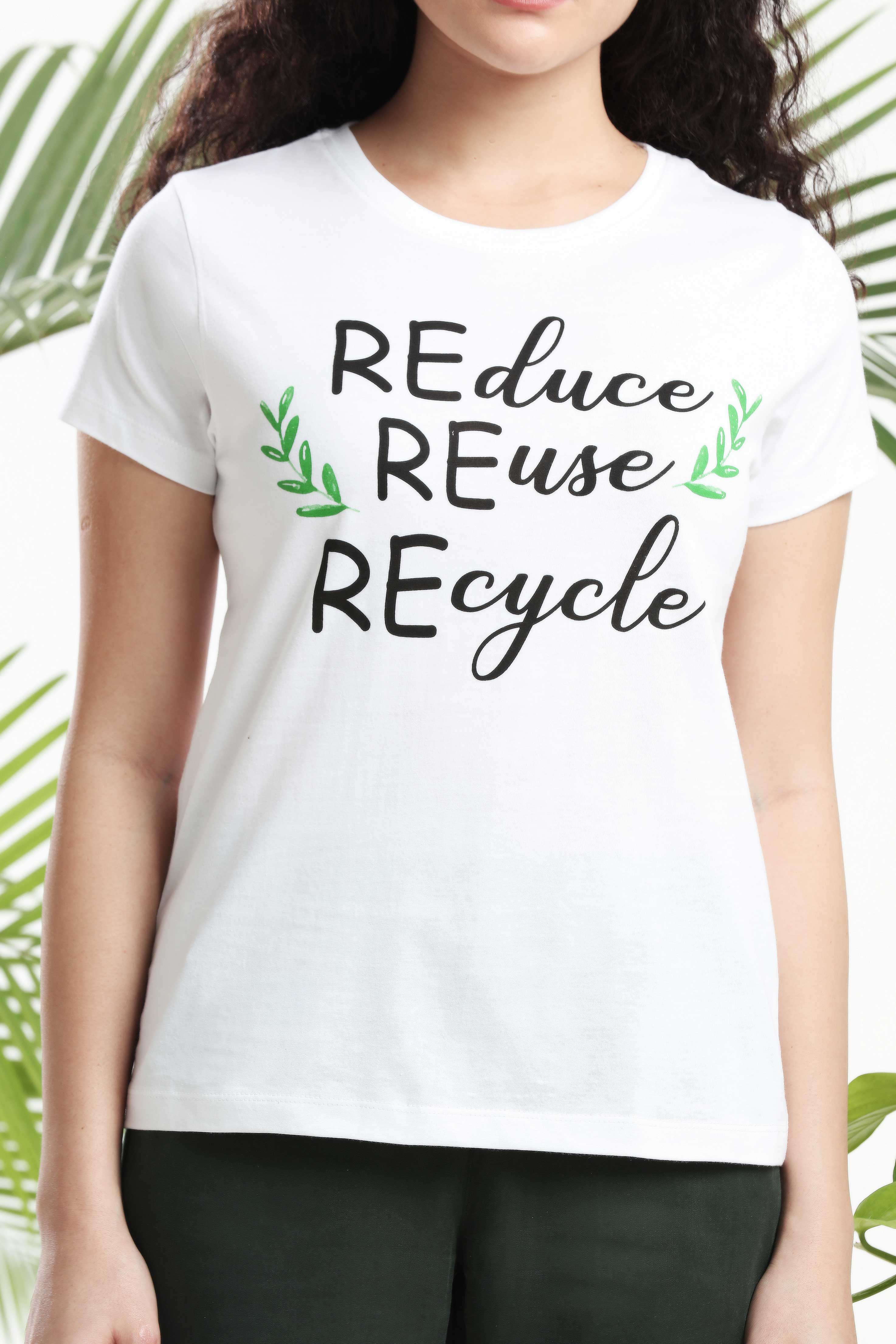 REduce REuse REcycle Womens T-shirt — image 3