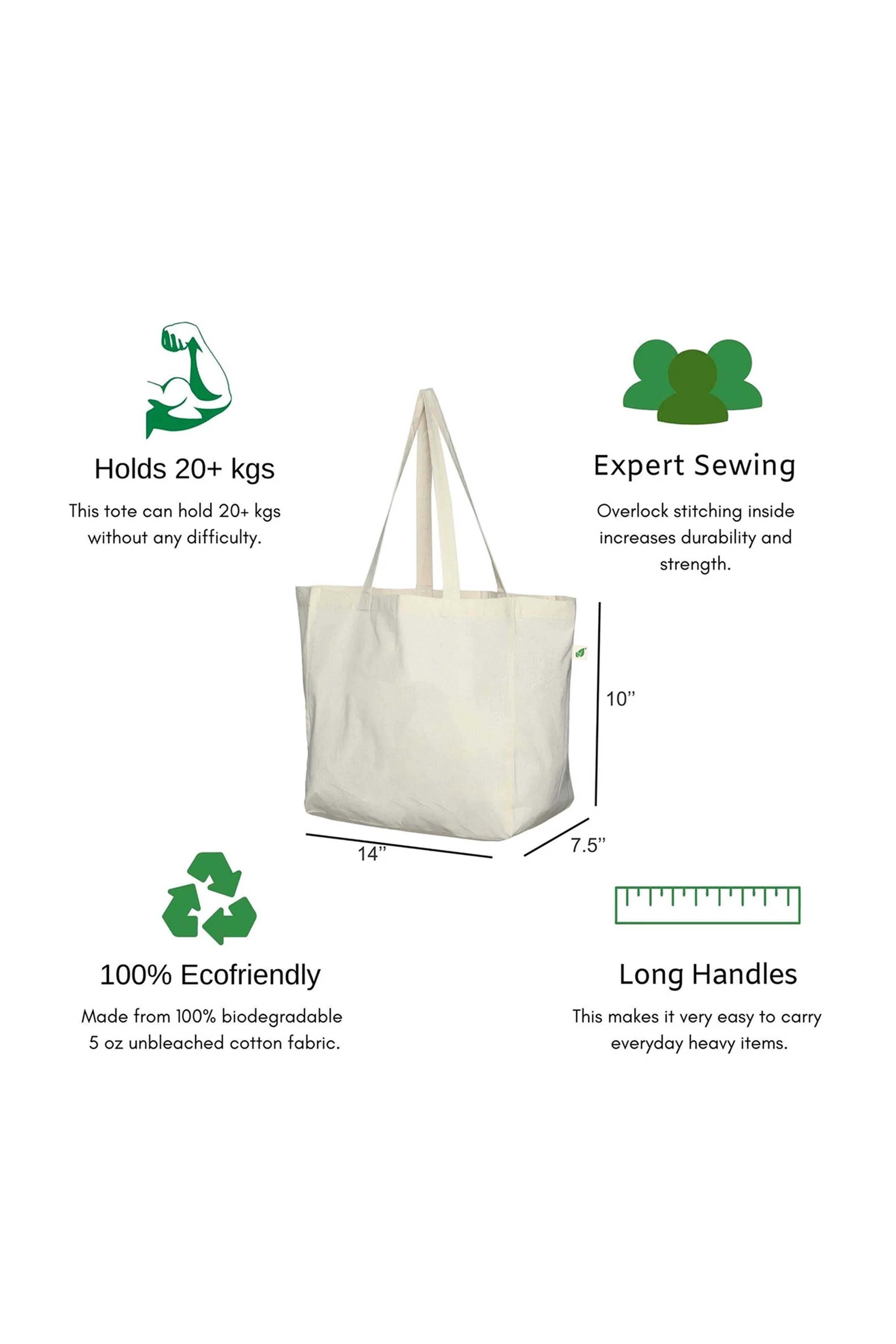 Organic Cotton Vegetable Bag with 6 Pockets — image 4
