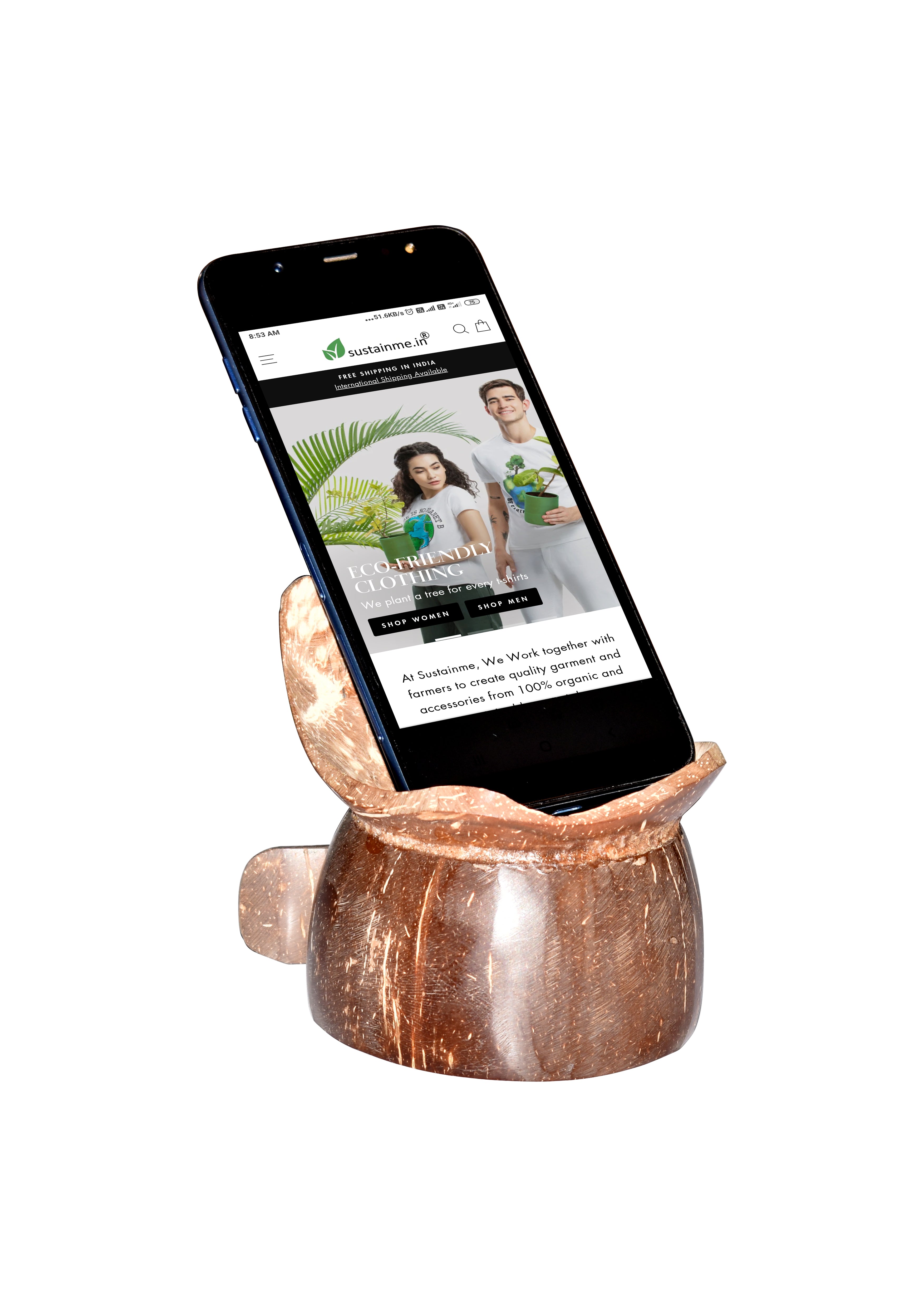 Coconut Shell Mobile Stand — image 4
